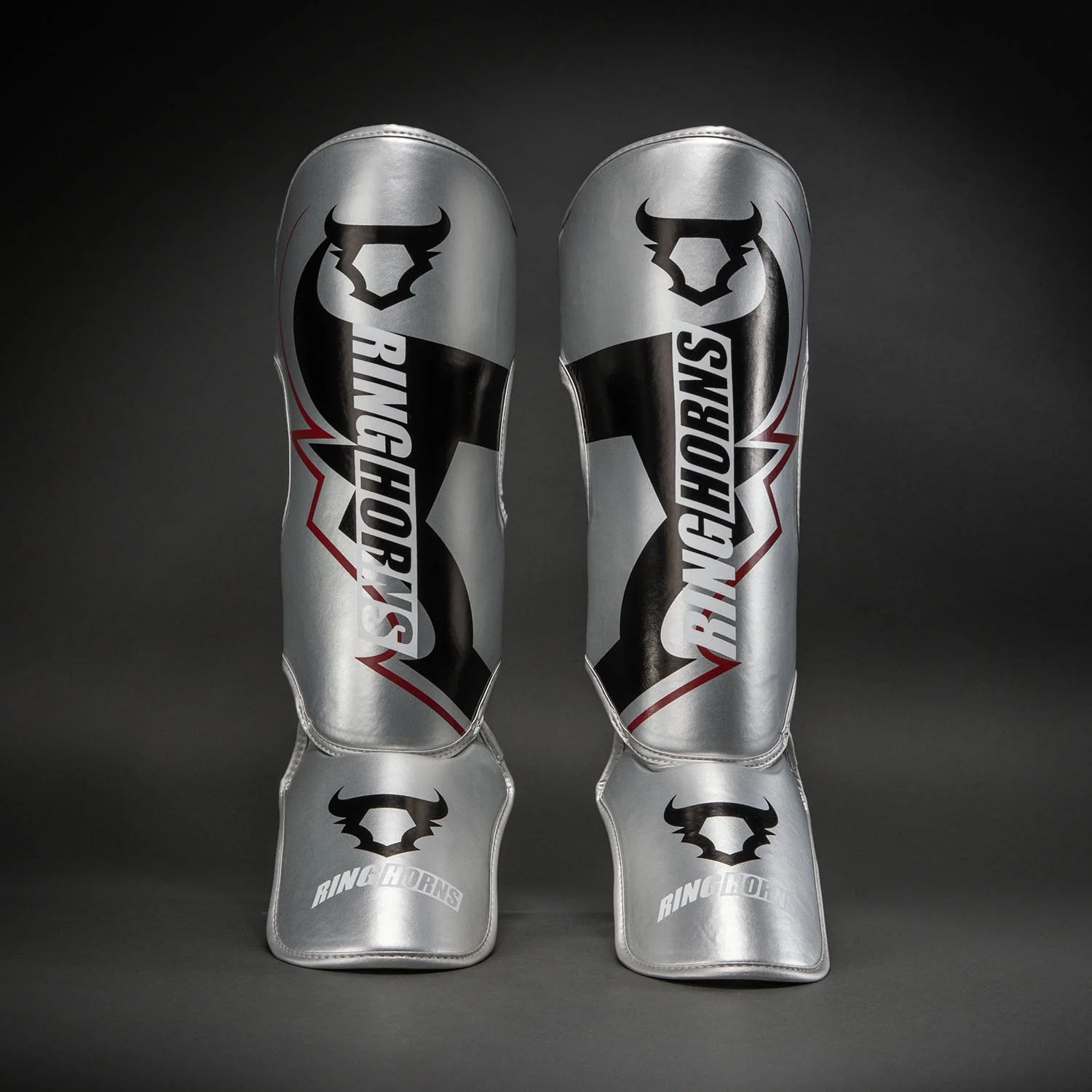Ringhorns Charger by Venum Shin Guards - Silver/Black - Image 2