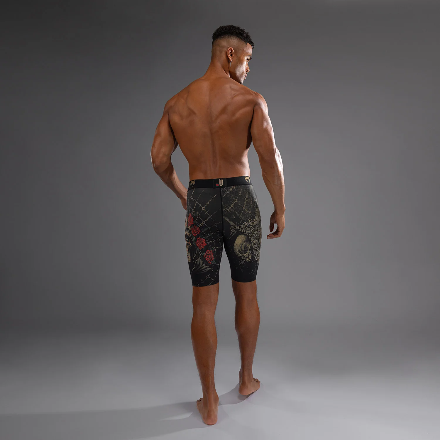Venum Santa Muerte 5.0 Men’s Vale Tudo Shorts - Deep Black/Gold - Image 5