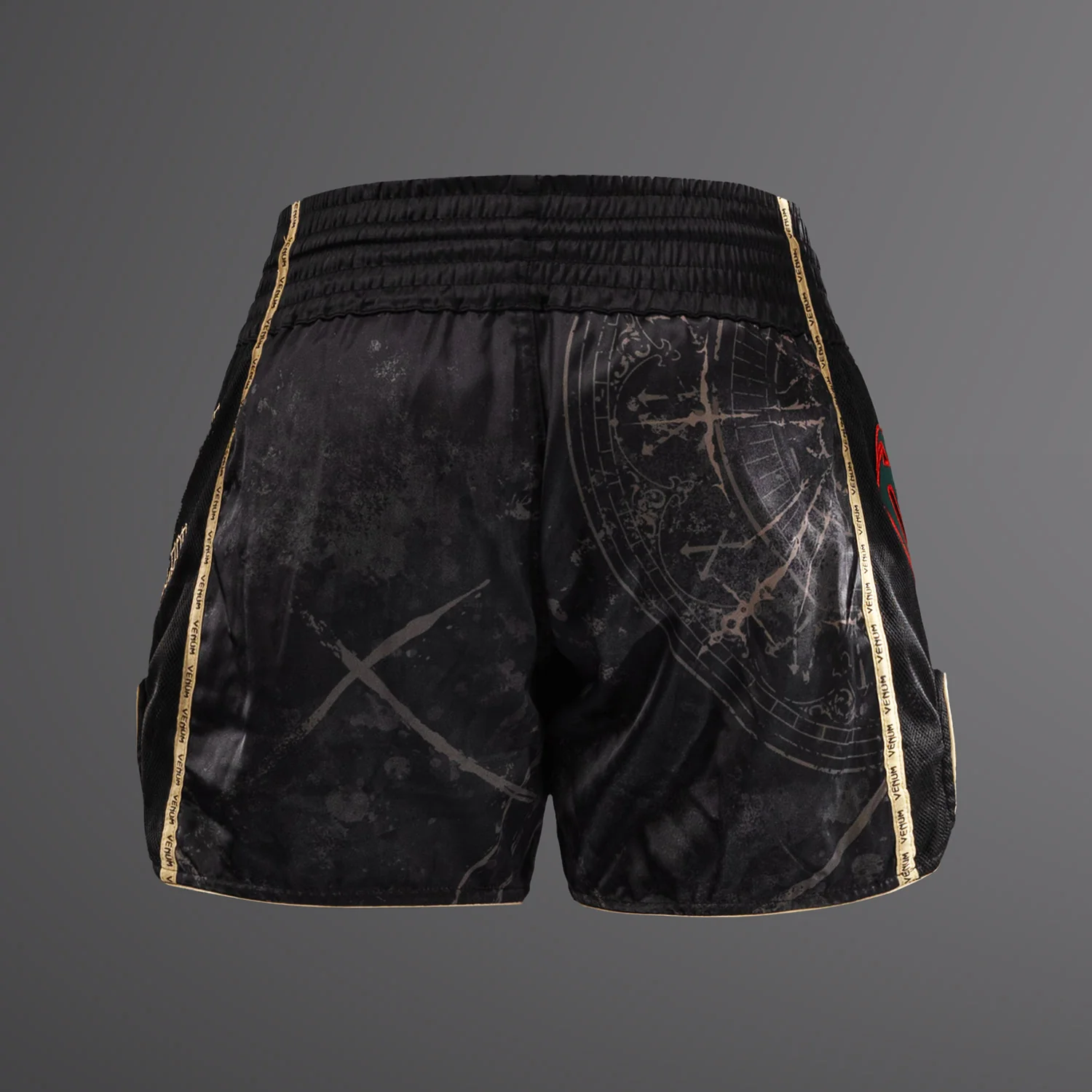 Venum Santa Muerte 5.0 Muay Thai Shorts - Deep Black/Gold - Image 3