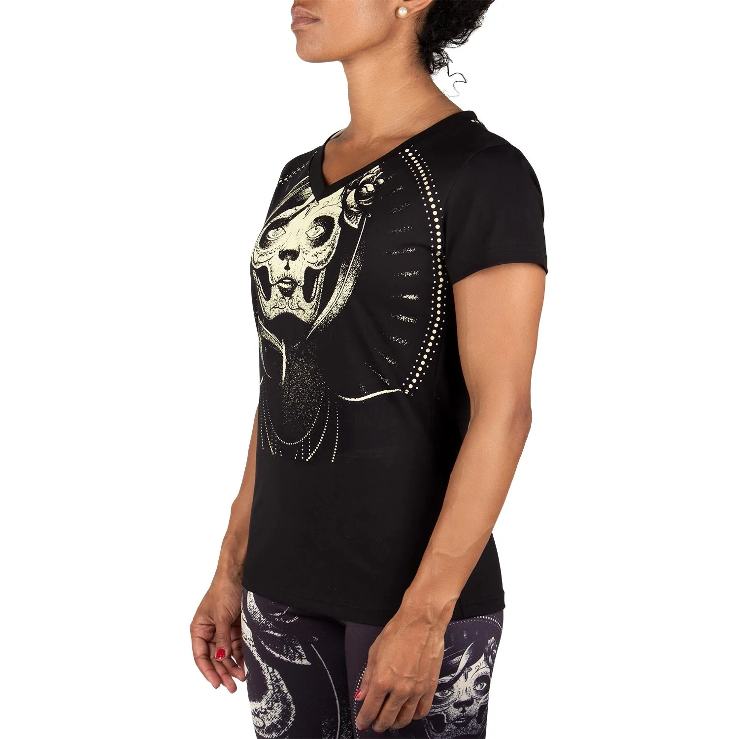 Venum Santa Muerte T-shirt - Black/Yellow - For Women - Image 2