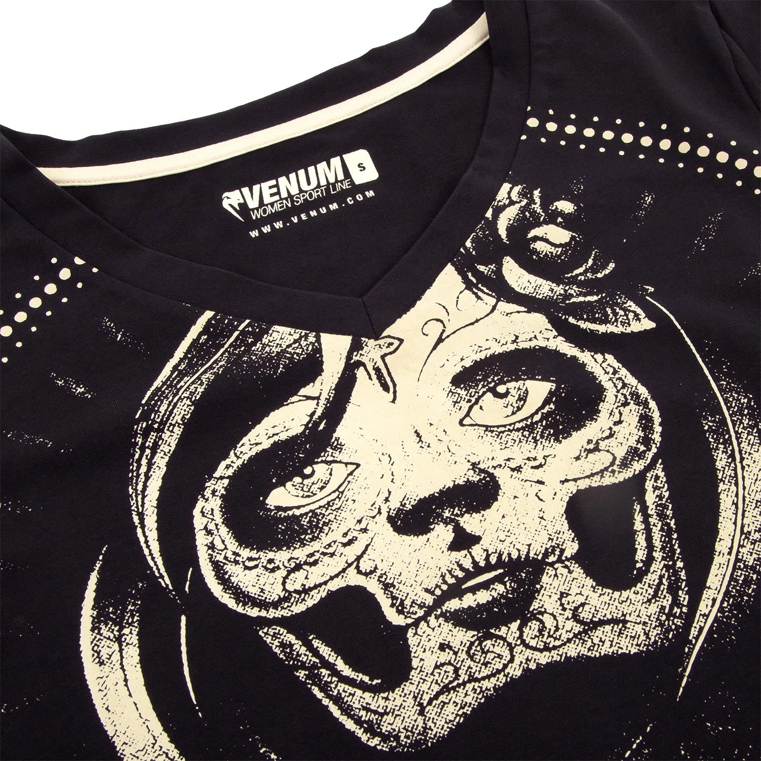 Venum Santa Muerte T-shirt - Black/Yellow - For Women - Image 4