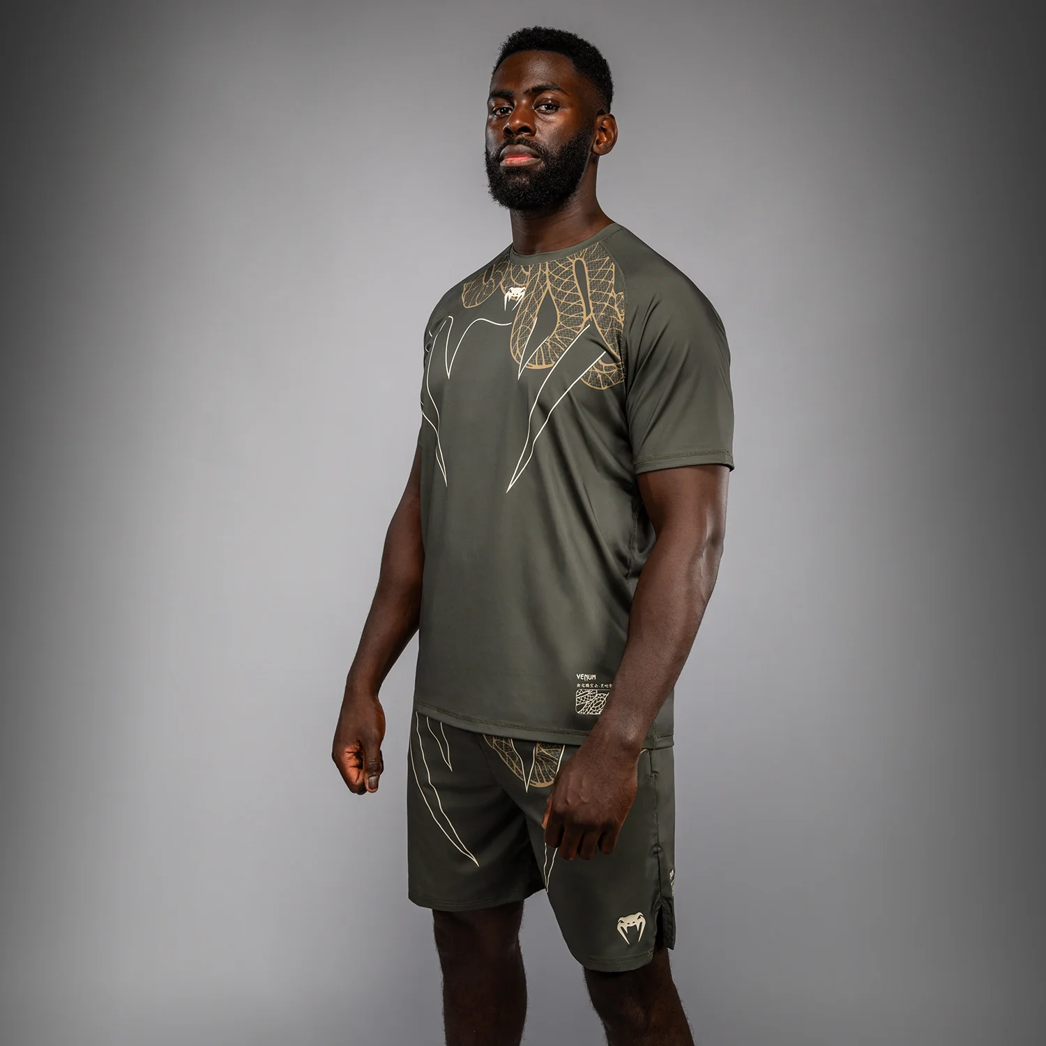 Venum Serpenti Dry Tech T-Shirt - Khaki/Bronze/Ivory - Image 2