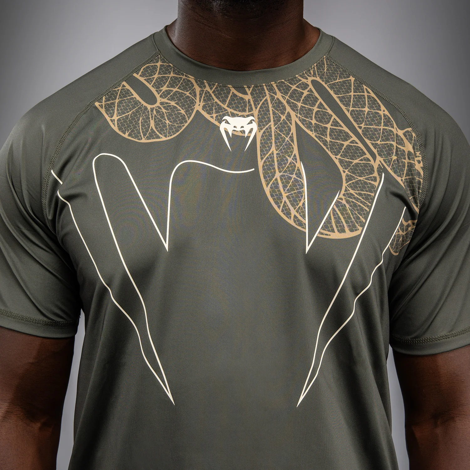 Venum Serpenti Dry Tech T-Shirt - Khaki/Bronze/Ivory - Image 6