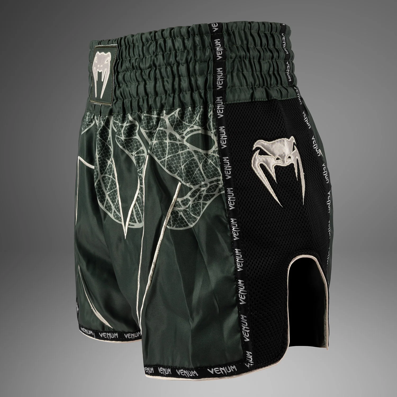 Venum Serpenti Muay Thai Shorts - Khaki/Bronze/Ivory - Image 2