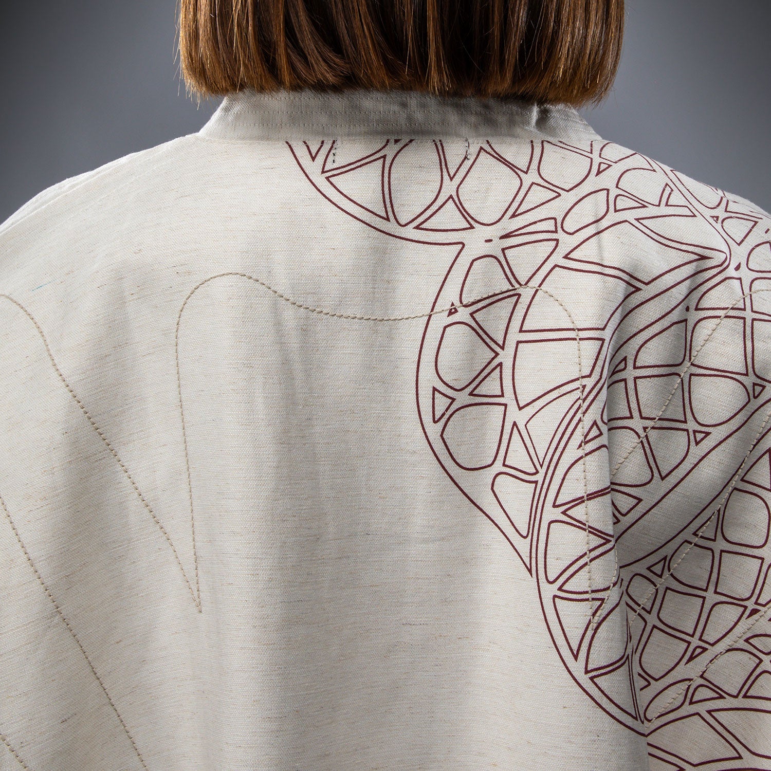 Venum Serpenti Women’s Jacket - Ivory/Burgundy - Image 6