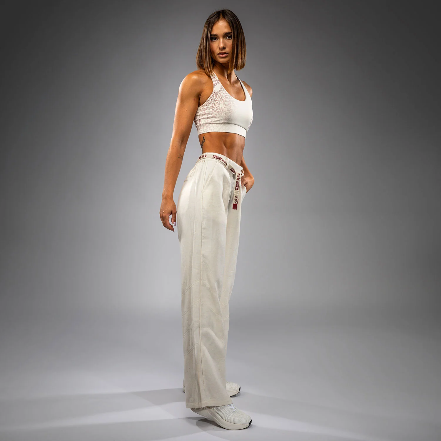 Venum Serpenti Women’s Pants - Ivory/Burgundy - Image 2