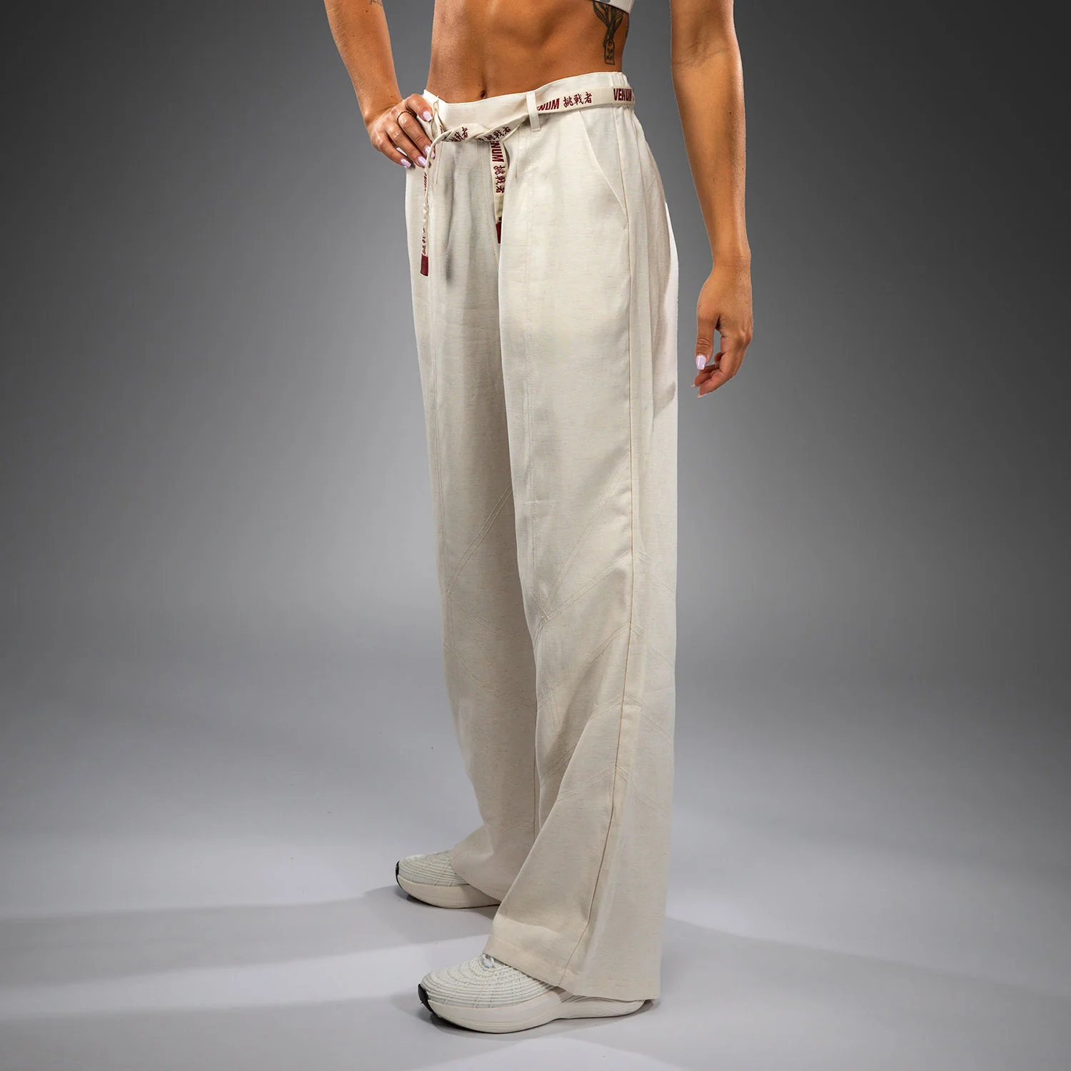 Venum Serpenti Women’s Pants - Ivory/Burgundy - Image 5