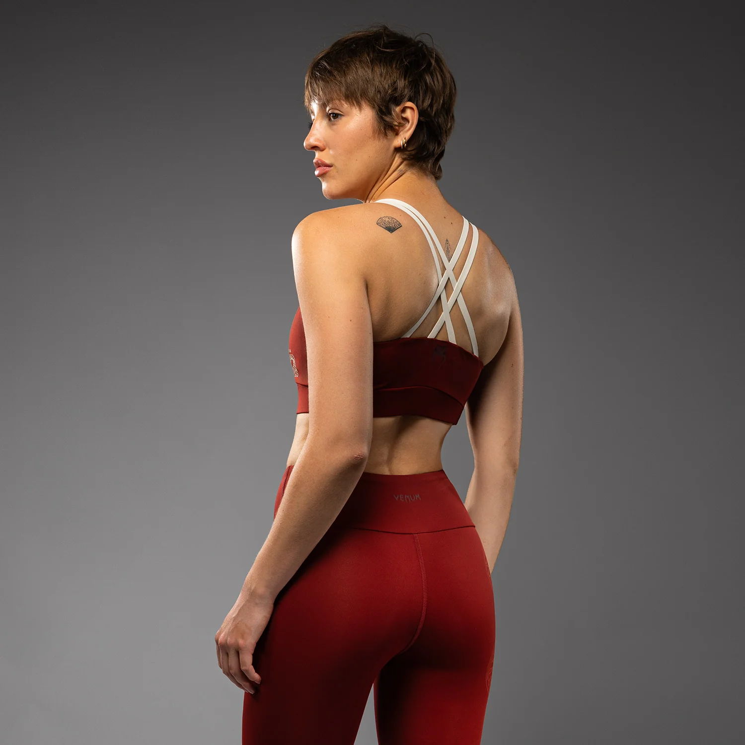 Venum Serpenti Women’s Sports Bra - Burgundy/Ivory - Image 2