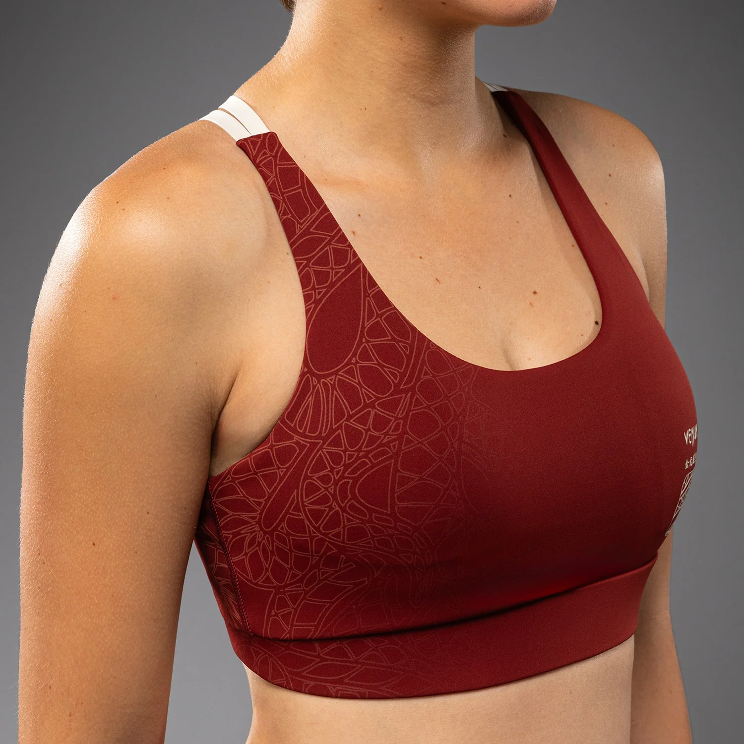 Venum Serpenti Women’s Sports Bra - Burgundy/Ivory - Image 4