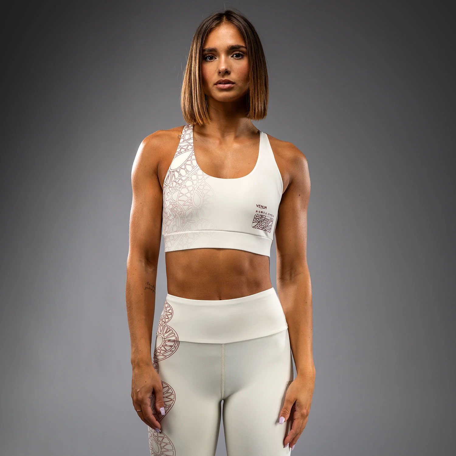 Venum Serpenti Women’s Sports Bra - Ivory/Burgundy