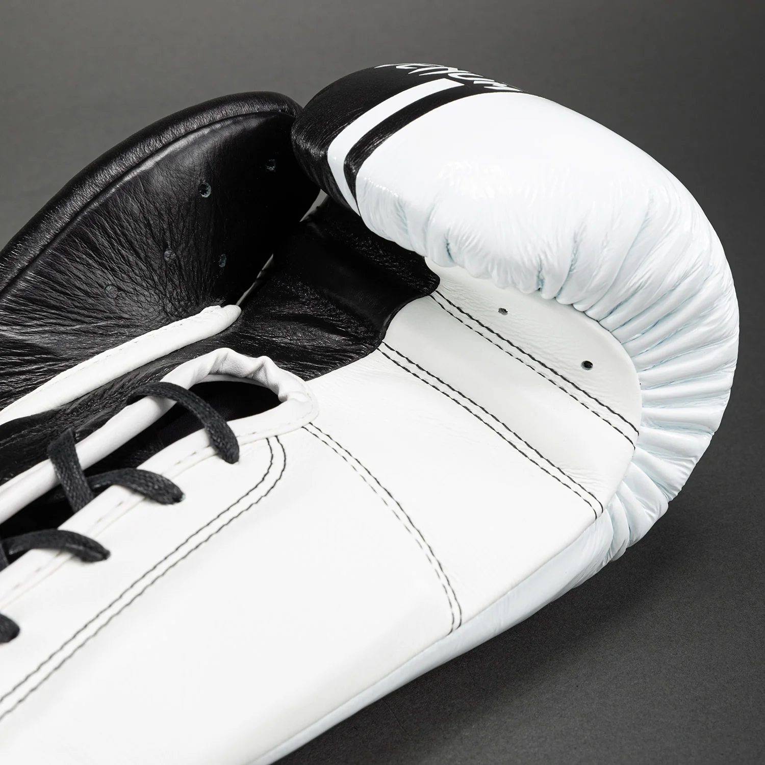 Venum Shield Pro Boxing Gloves with Laces - Black/White - Image 5