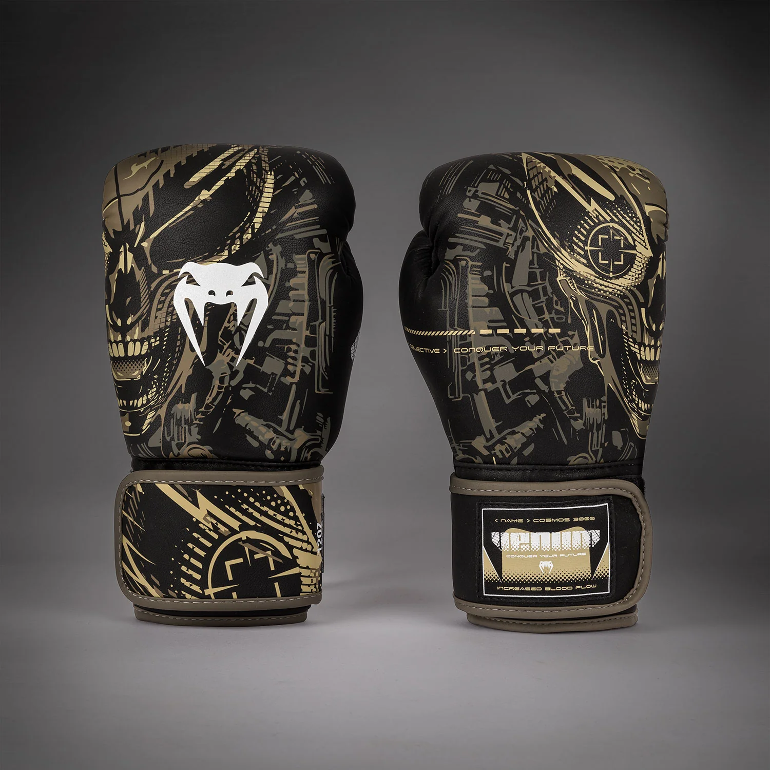 Venum Invader Boxing Gloves - Black/Sand - Image 2
