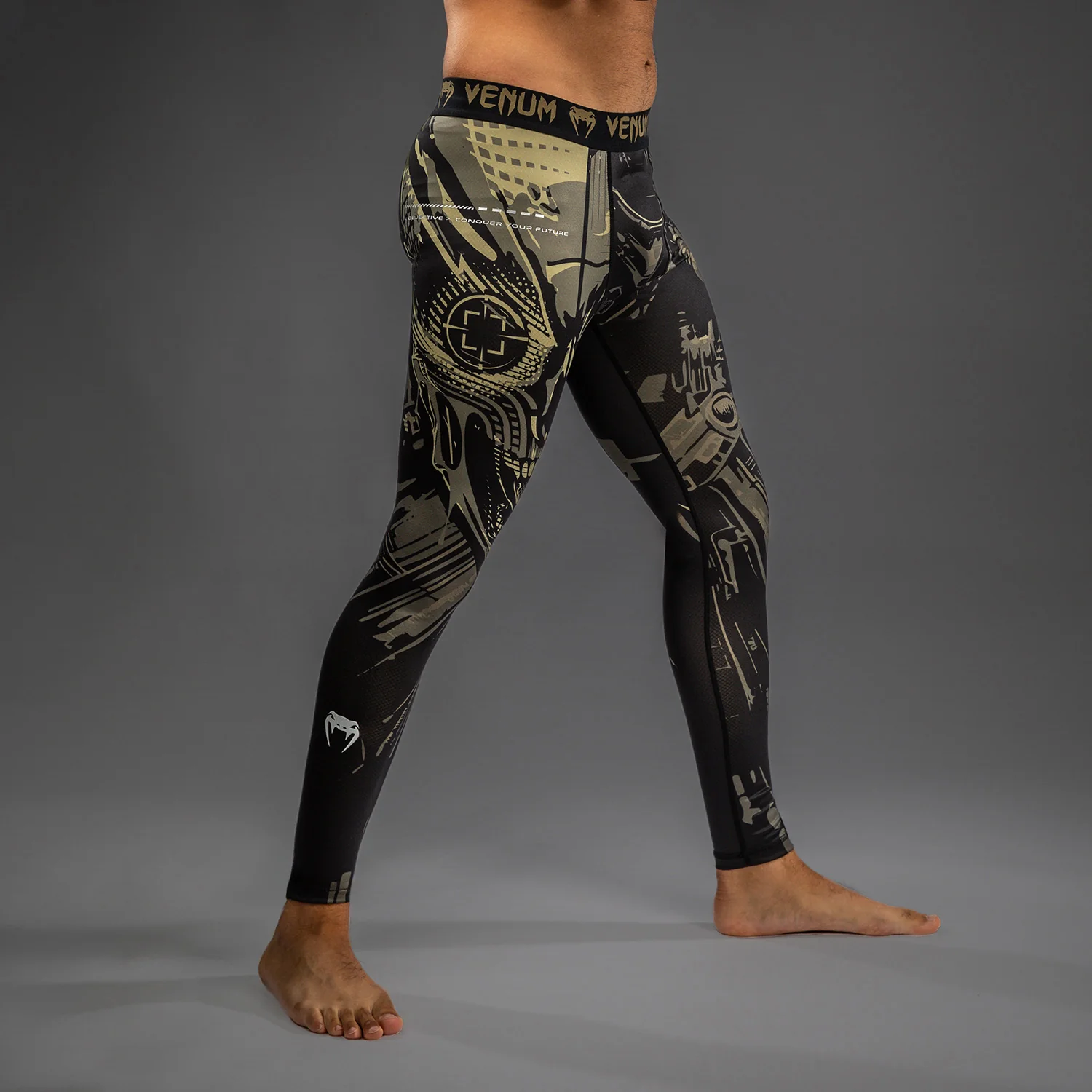 Venum Invader Spats - Black/Sand - Image 3