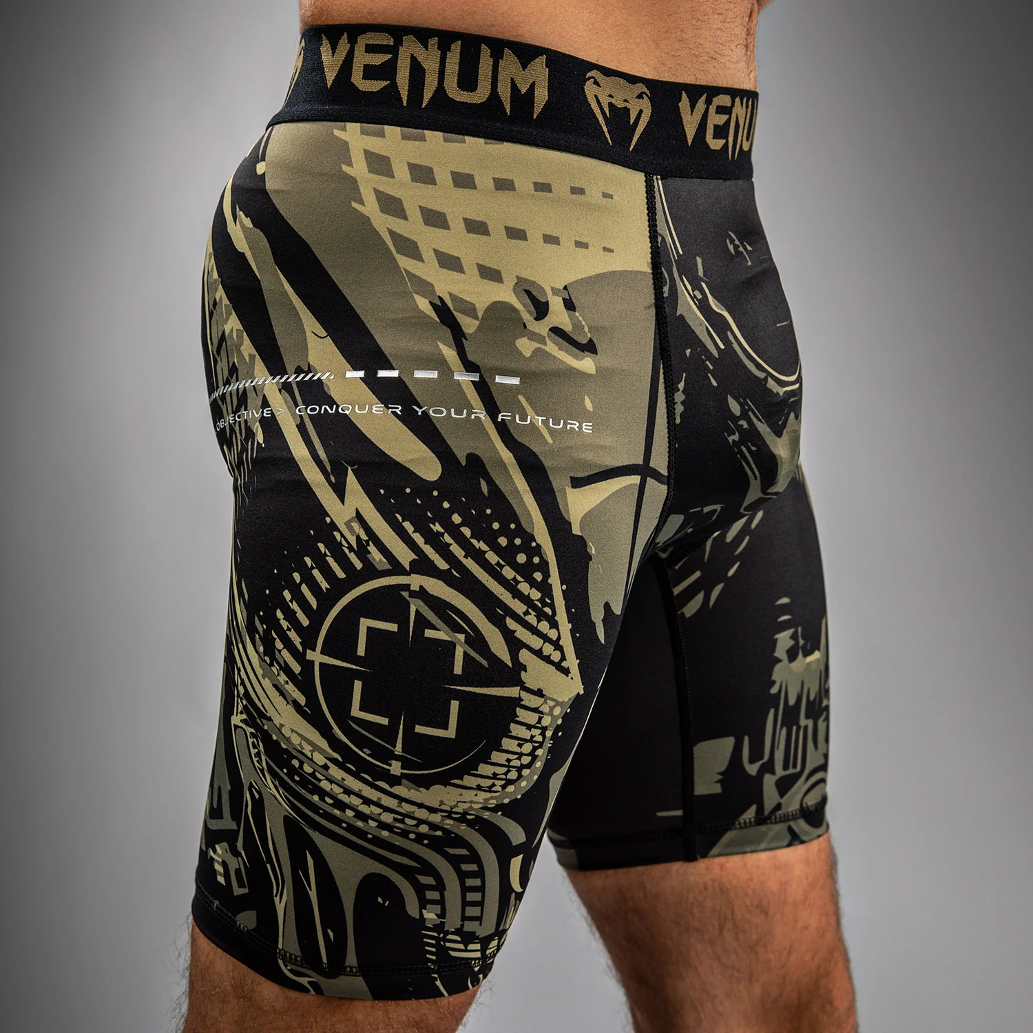 Venum Invader Vale Tudo Shorts - Black/Sand - Image 4