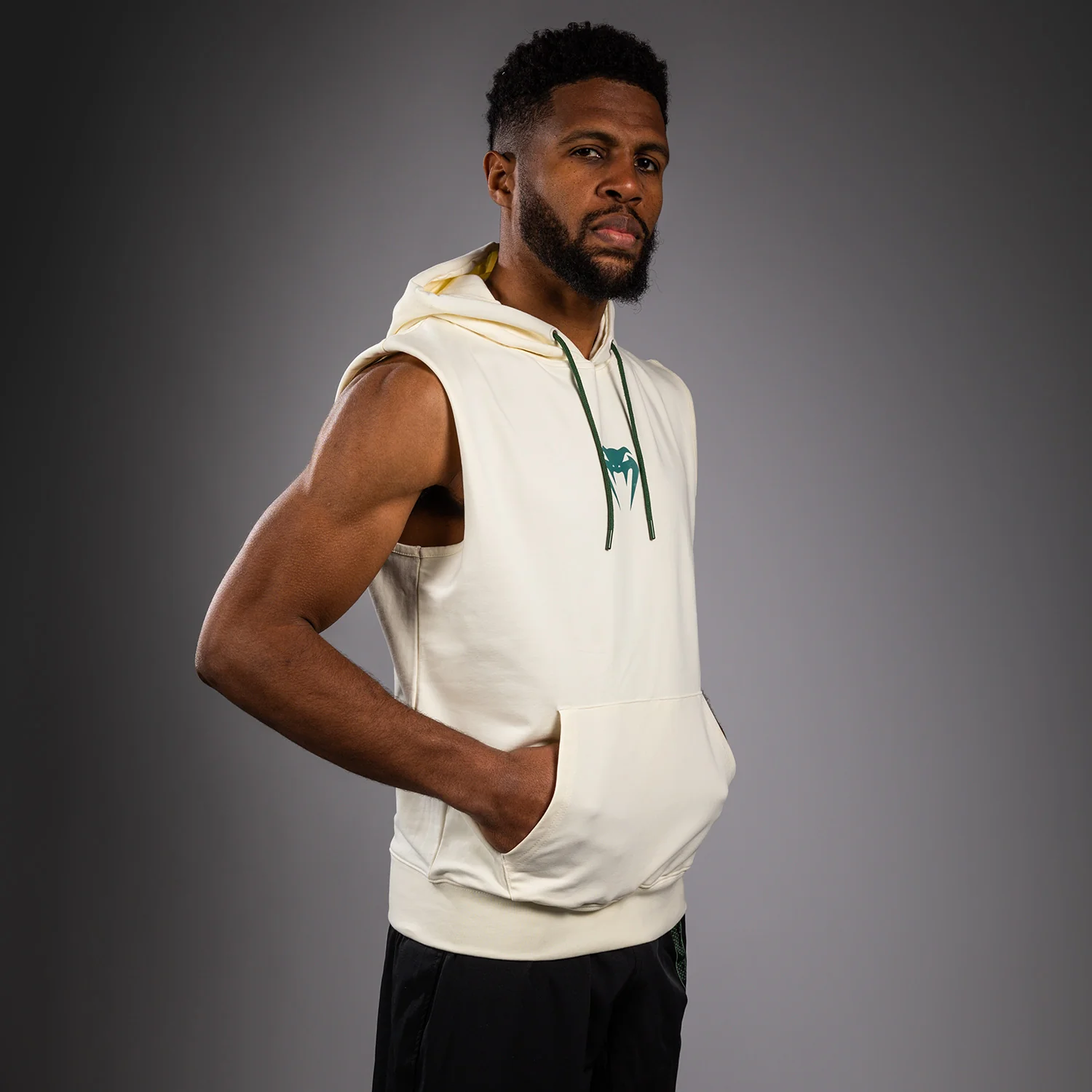 Venum Sparring Sleeveless Hoodies - Vanilla - Image 4