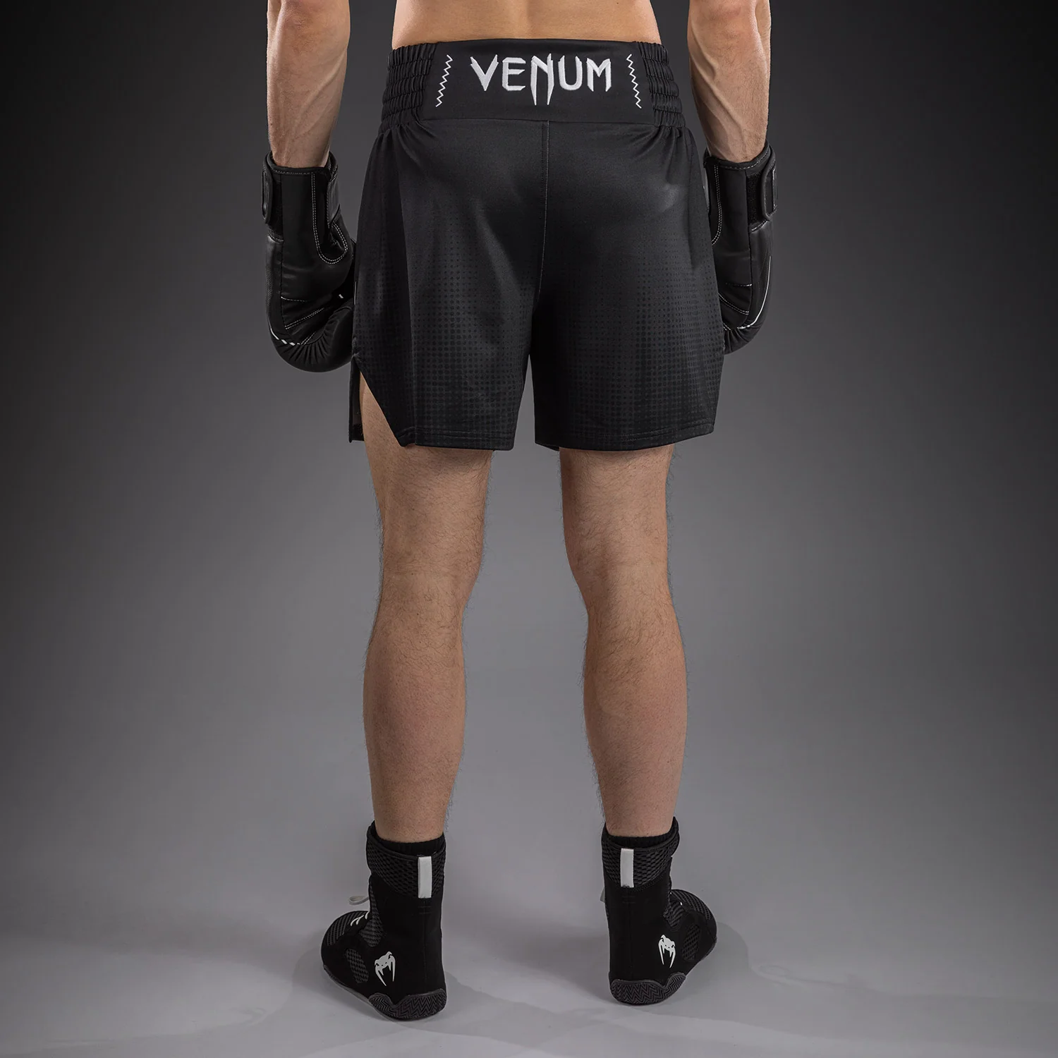 Venum Stealth Boxing Shorts - Black/White - Image 6