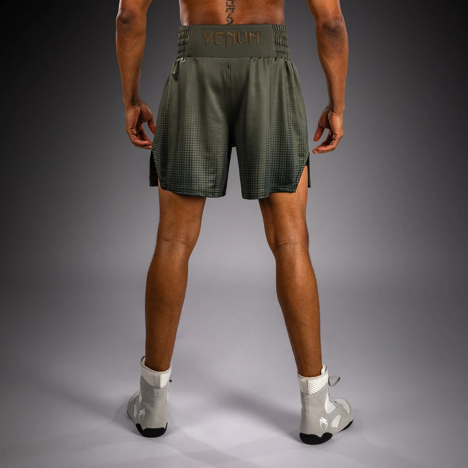Venum Stealth Boxing Shorts - Khaki/Dark Green - Image 3