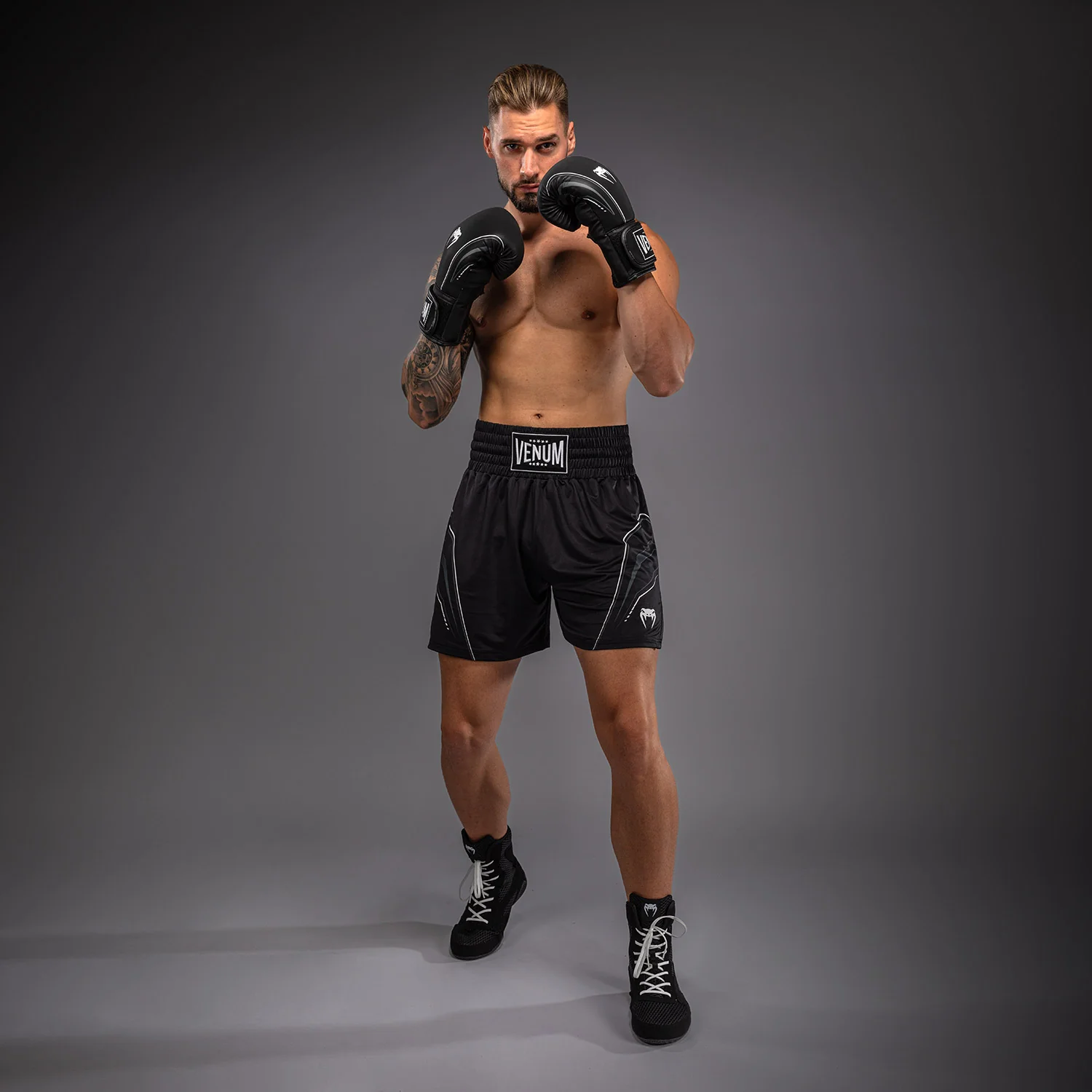 Venum Streamline Boxing Shorts - Black/White - Image 2