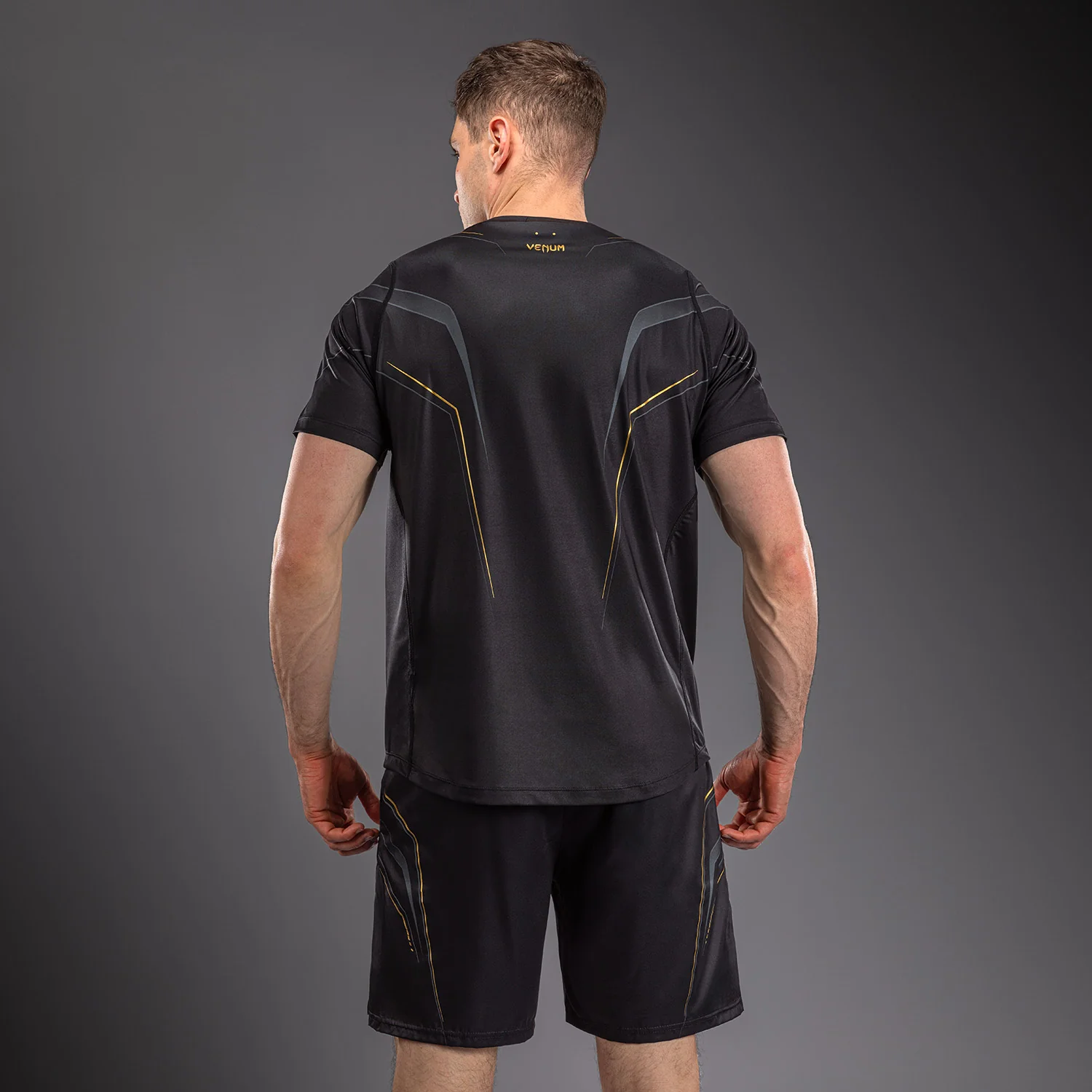 Venum Streamline Dry-Tech T-Shirt - Black/Gold - Image 4