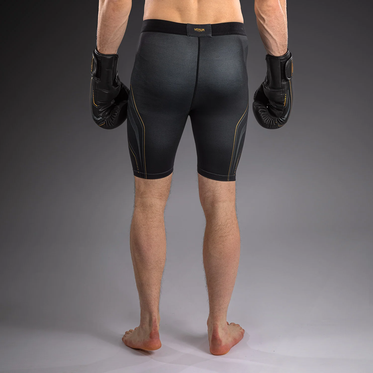 Venum Streamline Vale Tudo Shorts - Black/Gold - Image 4