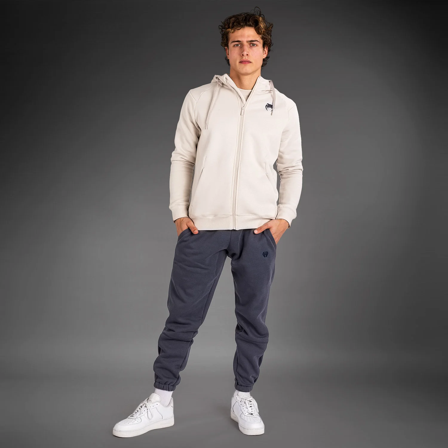 Venum Strikeland Full Zip Hoodie - Greige - Image 4