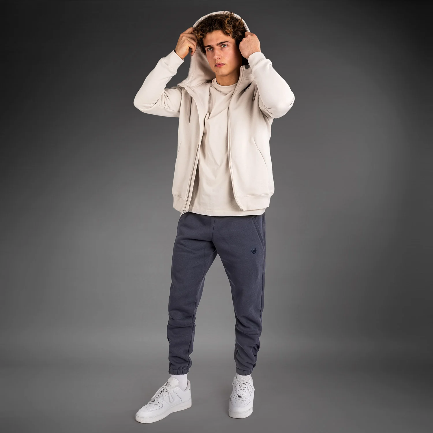 Venum Strikeland Full Zip Hoodie - Greige - Image 6