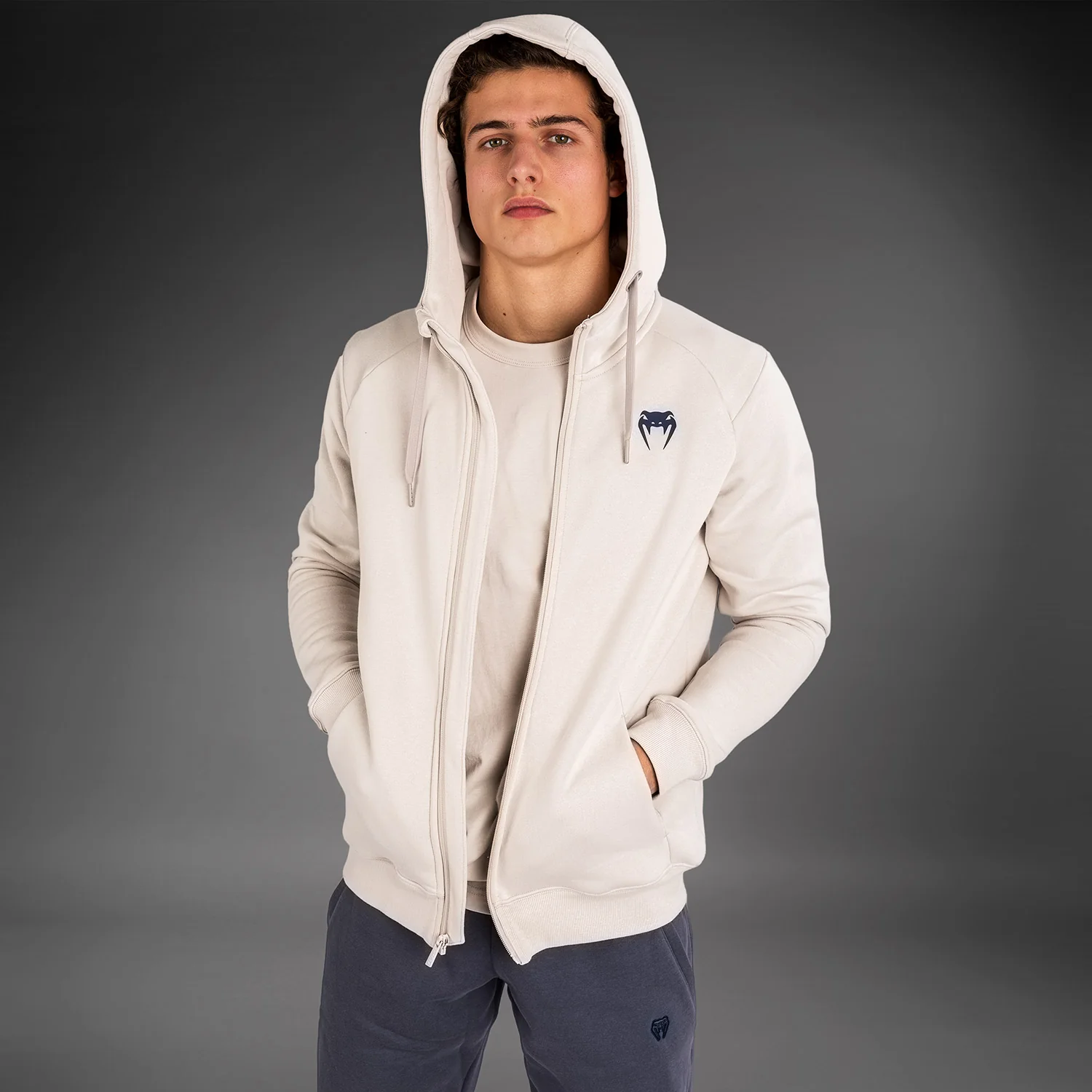 Venum Strikeland Full Zip Hoodie - Greige - Image 7