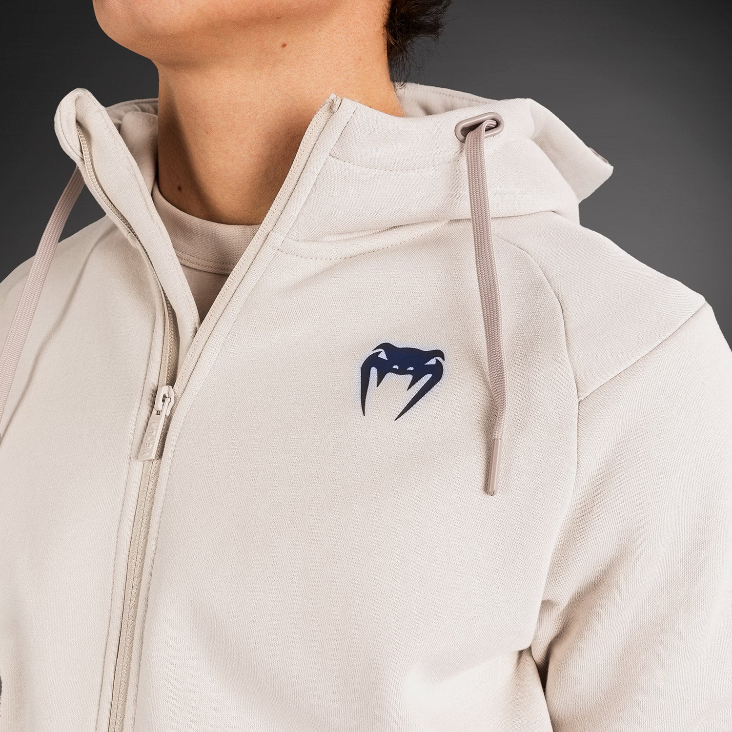 Venum Strikeland Full Zip Hoodie - Greige - Image 9