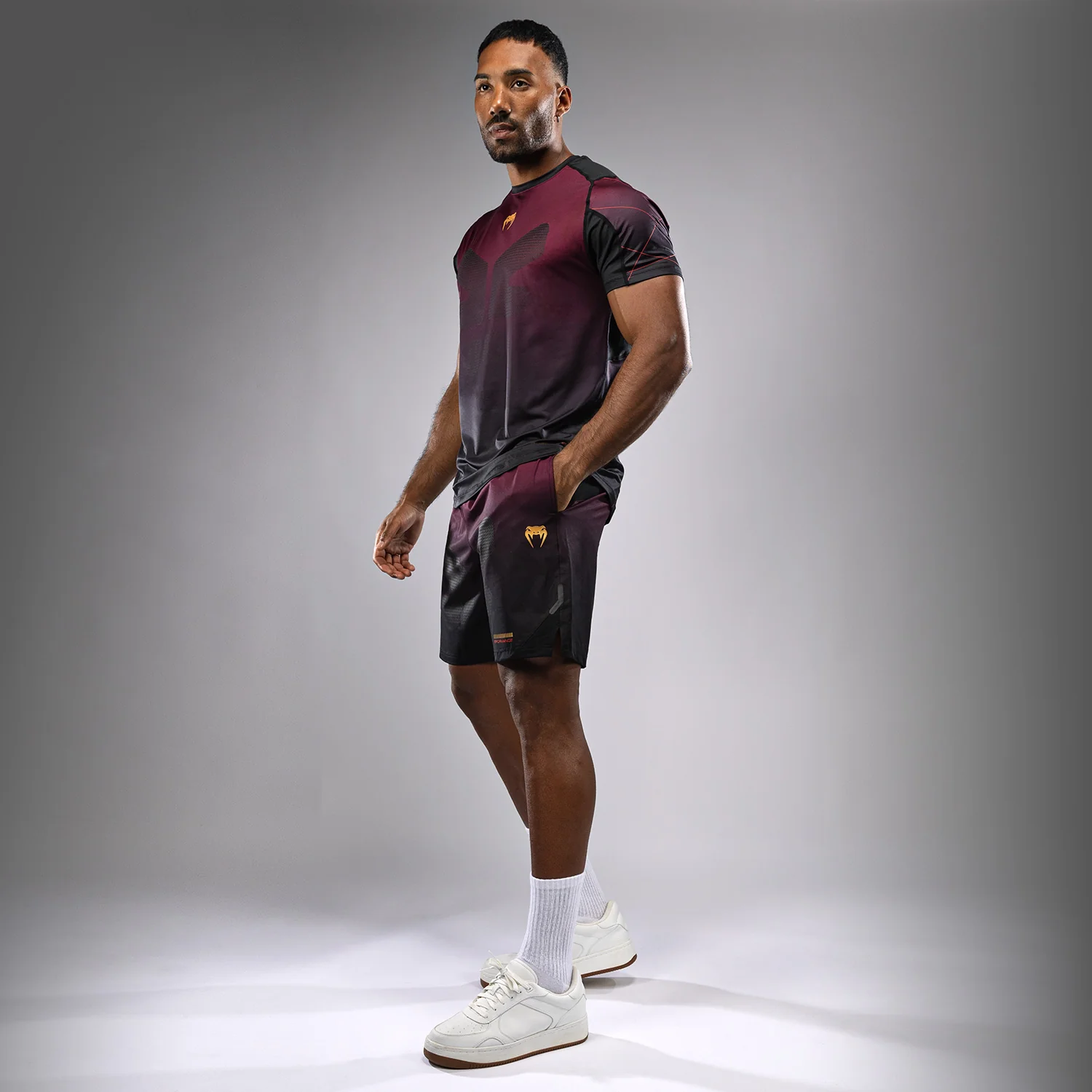 Venum Tactical XT Dry tech T-shirt - Black/Burgundy/Gold - Image 3