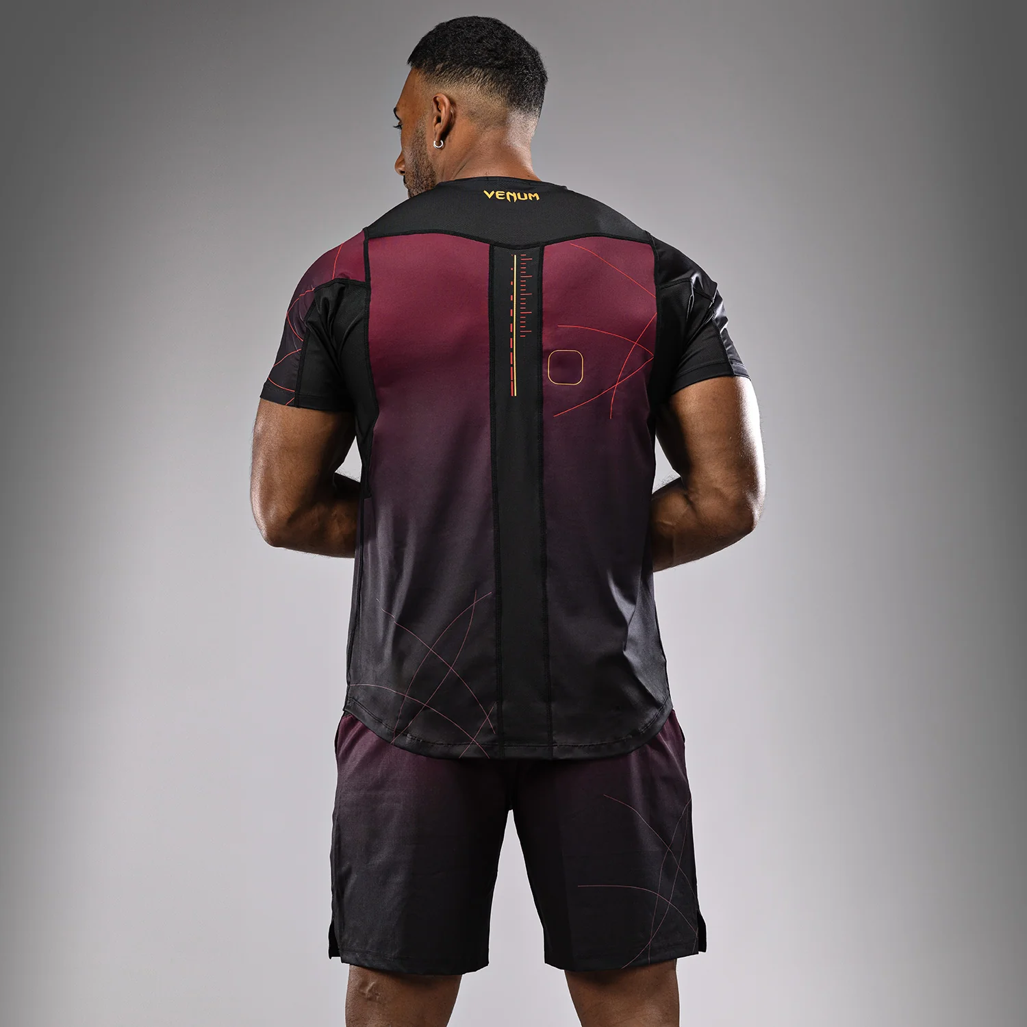 Venum Tactical XT Dry tech T-shirt - Black/Burgundy/Gold - Image 4