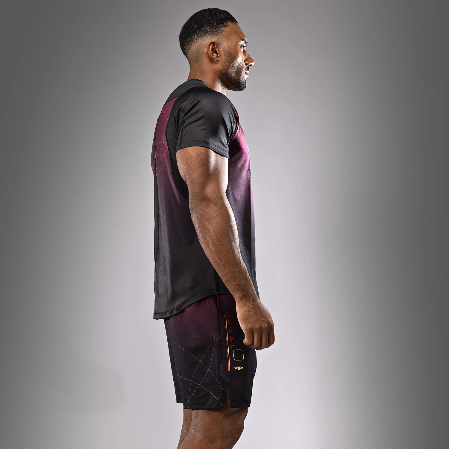 Venum Tactical XT Dry tech T-shirt - Black/Burgundy/Gold - Image 5