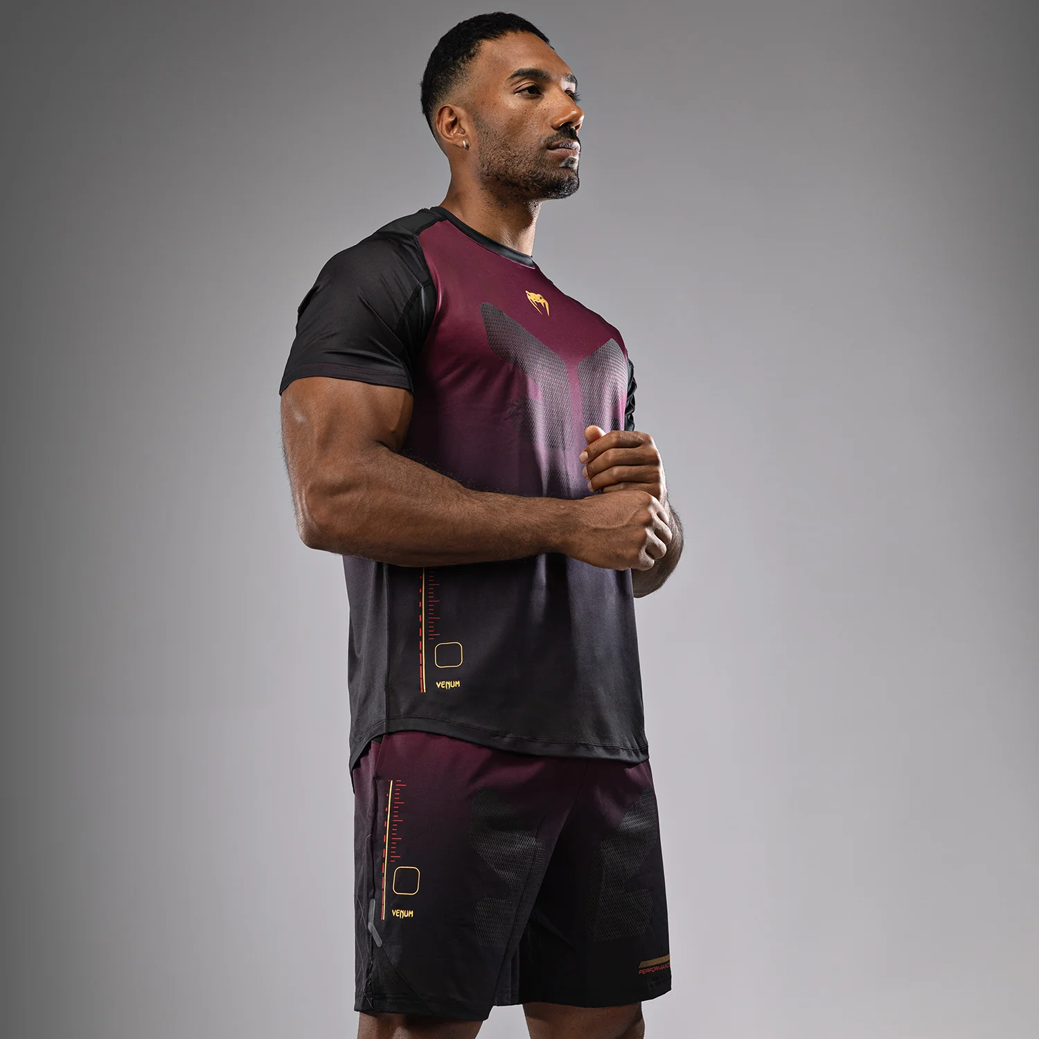 Venum Tactical XT Dry tech T-shirt - Black/Burgundy/Gold - Image 6