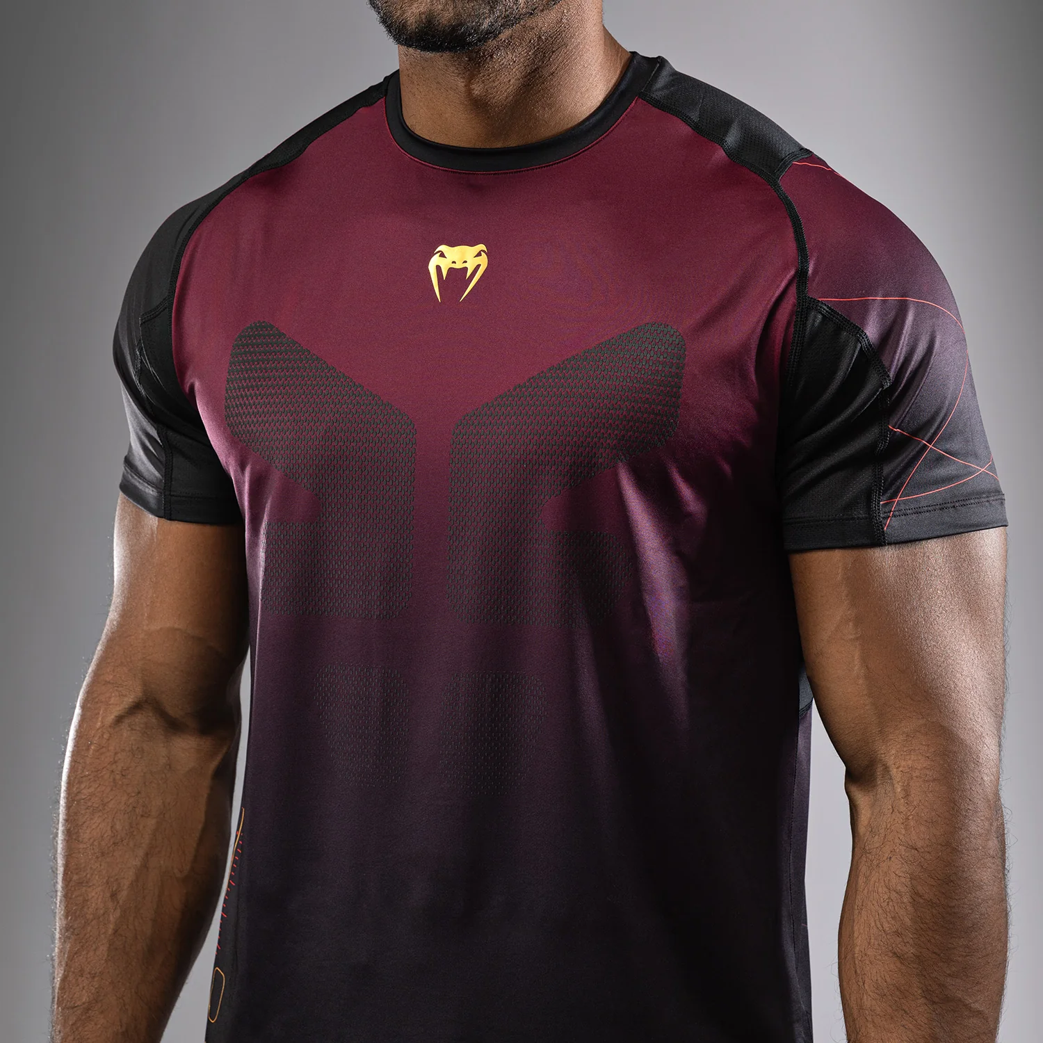 Venum Tactical XT Dry tech T-shirt - Black/Burgundy/Gold - Image 7