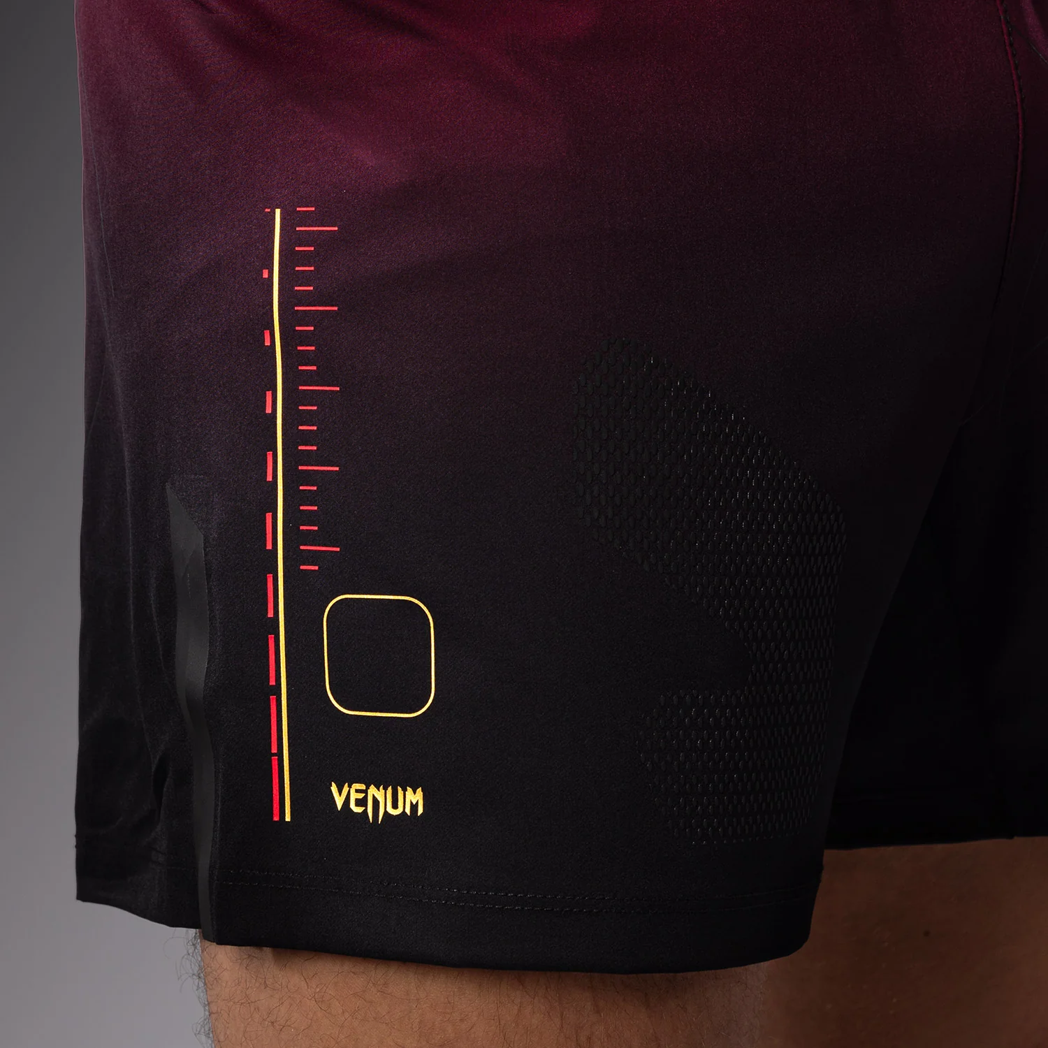 Venum Tactical XT Fight short - Black/Burgundy/Gold - Image 9
