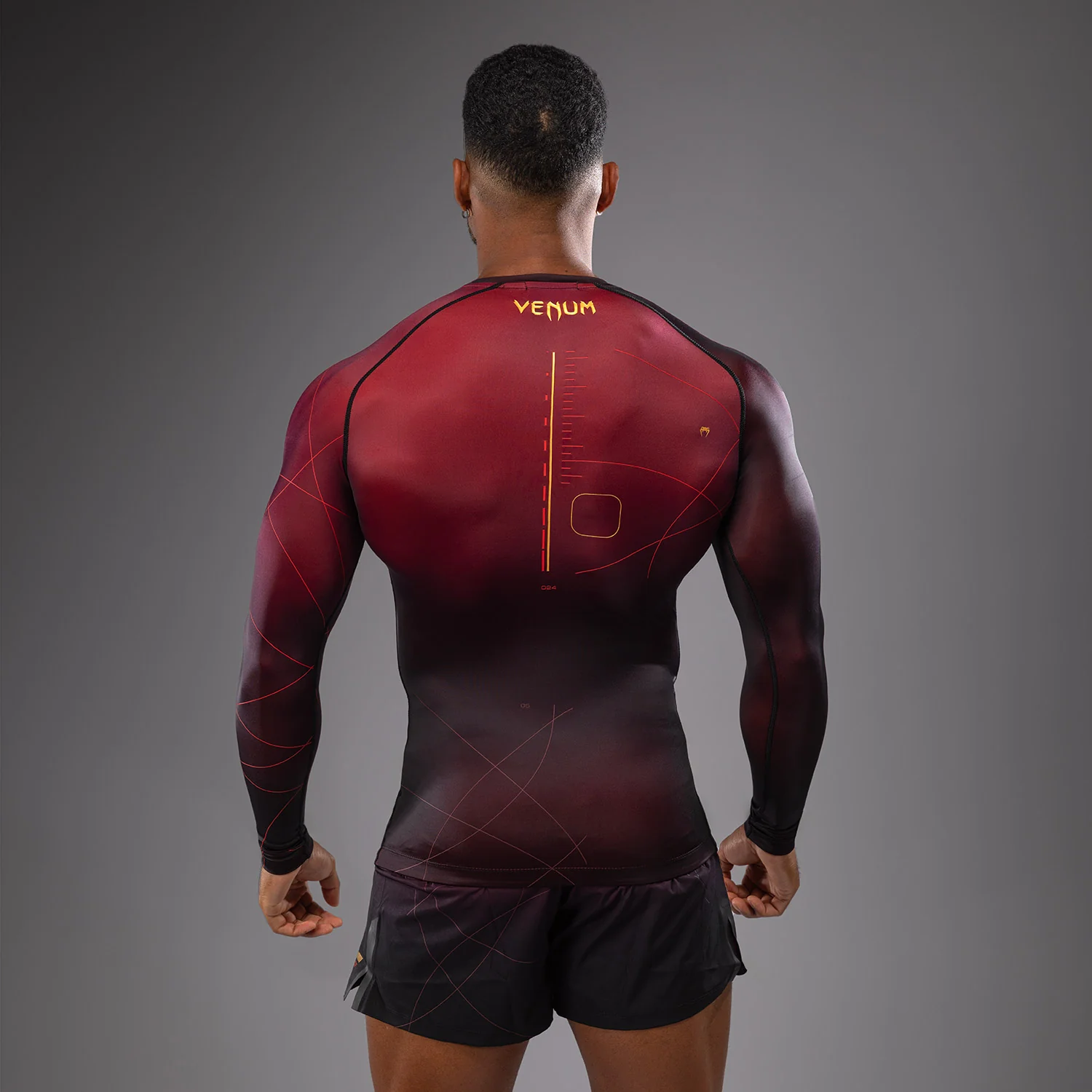Venum Tactical XT Men's Long Sleeve Rashguard - Black/Burgundy/Gold - Image 3