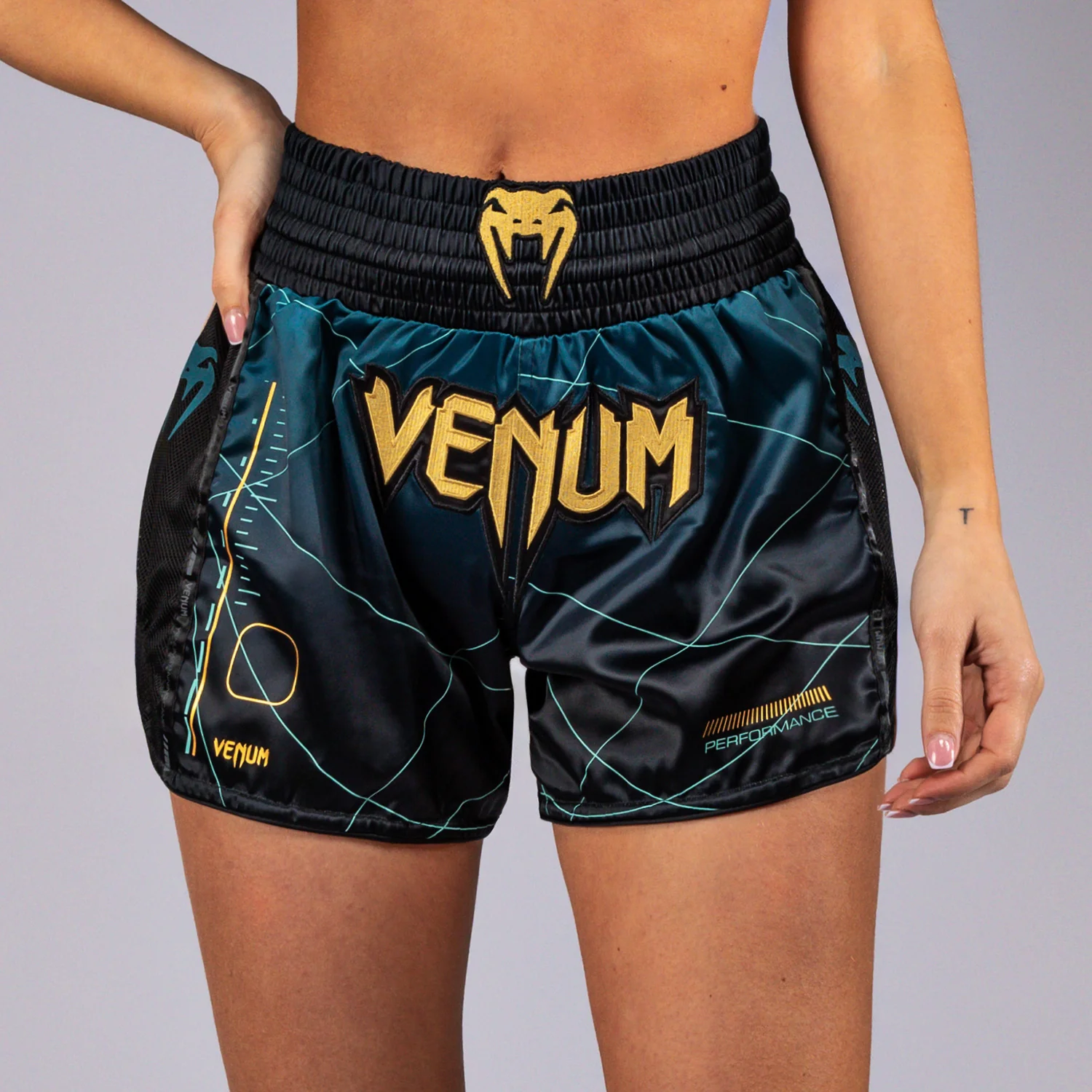 Venum Tactical XT Muay Thai Shorts - Black/Forest Green - Image 6