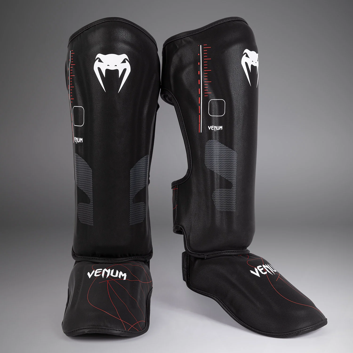 Venum Tactical XT Shinguards - Black/Fire Red - Image 2