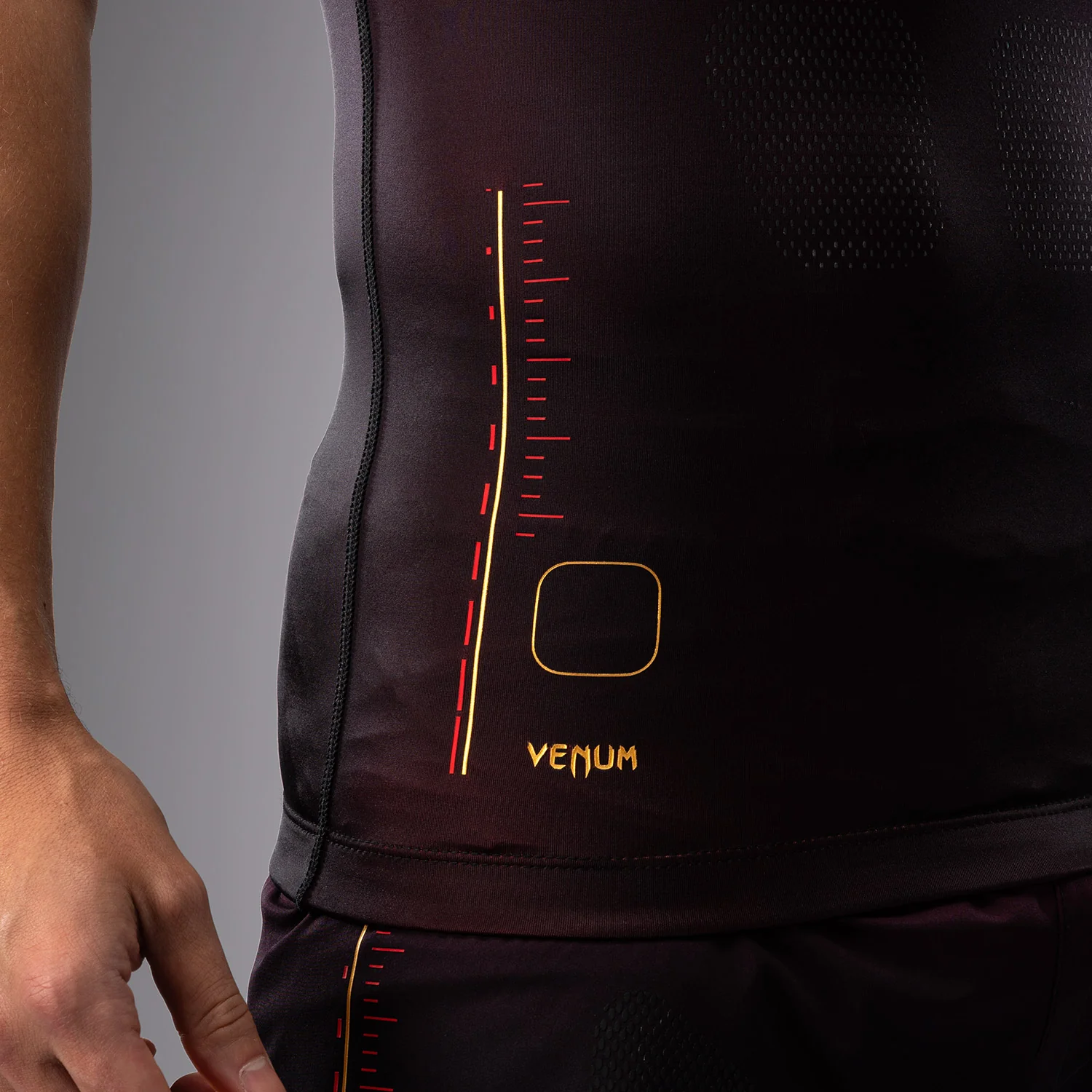 Venum Tactical XT Short Sleeve Rashguard - Black/Burgundy/Gold - Image 5
