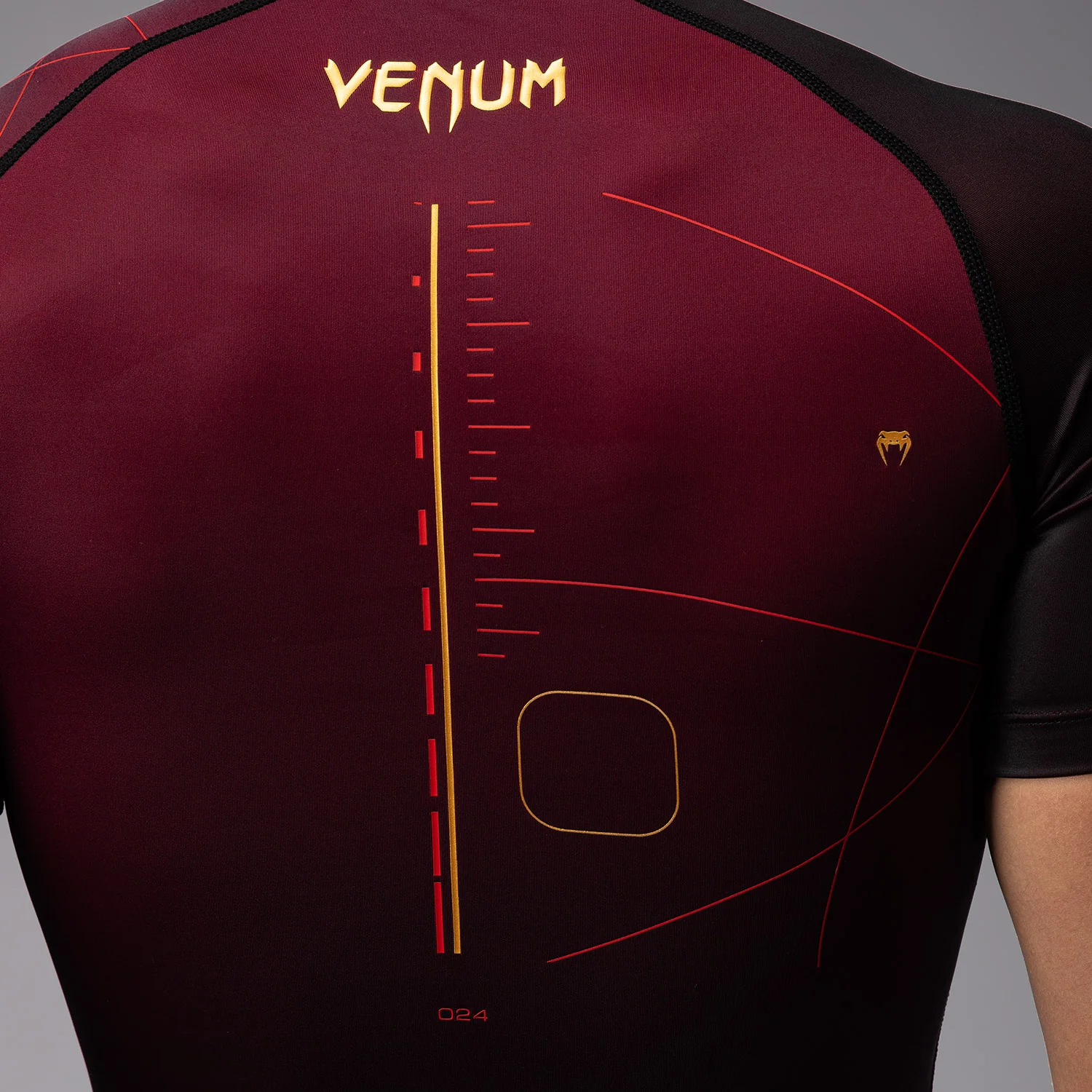 Venum Tactical XT Short Sleeve Rashguard - Black/Burgundy/Gold - Image 6