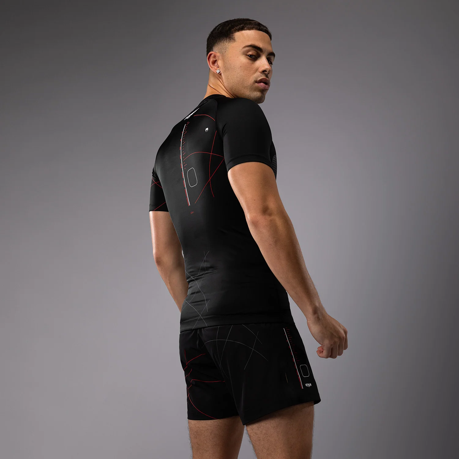 Venum Tactical XT Short Sleeve Rashguard - Black/Fire Red - Image 5