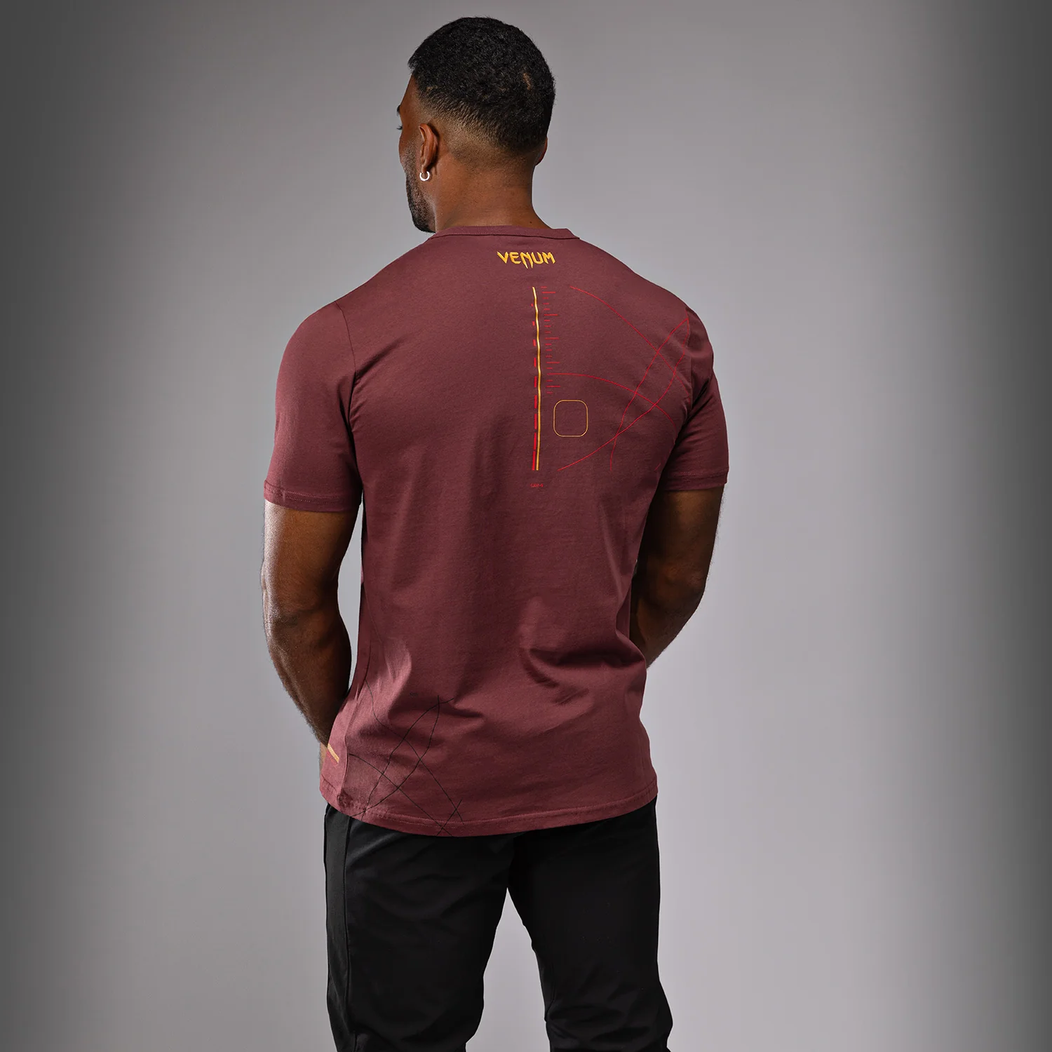 Venum Tactical XT T-shirt- Black/Burgundy/Gold - Image 3