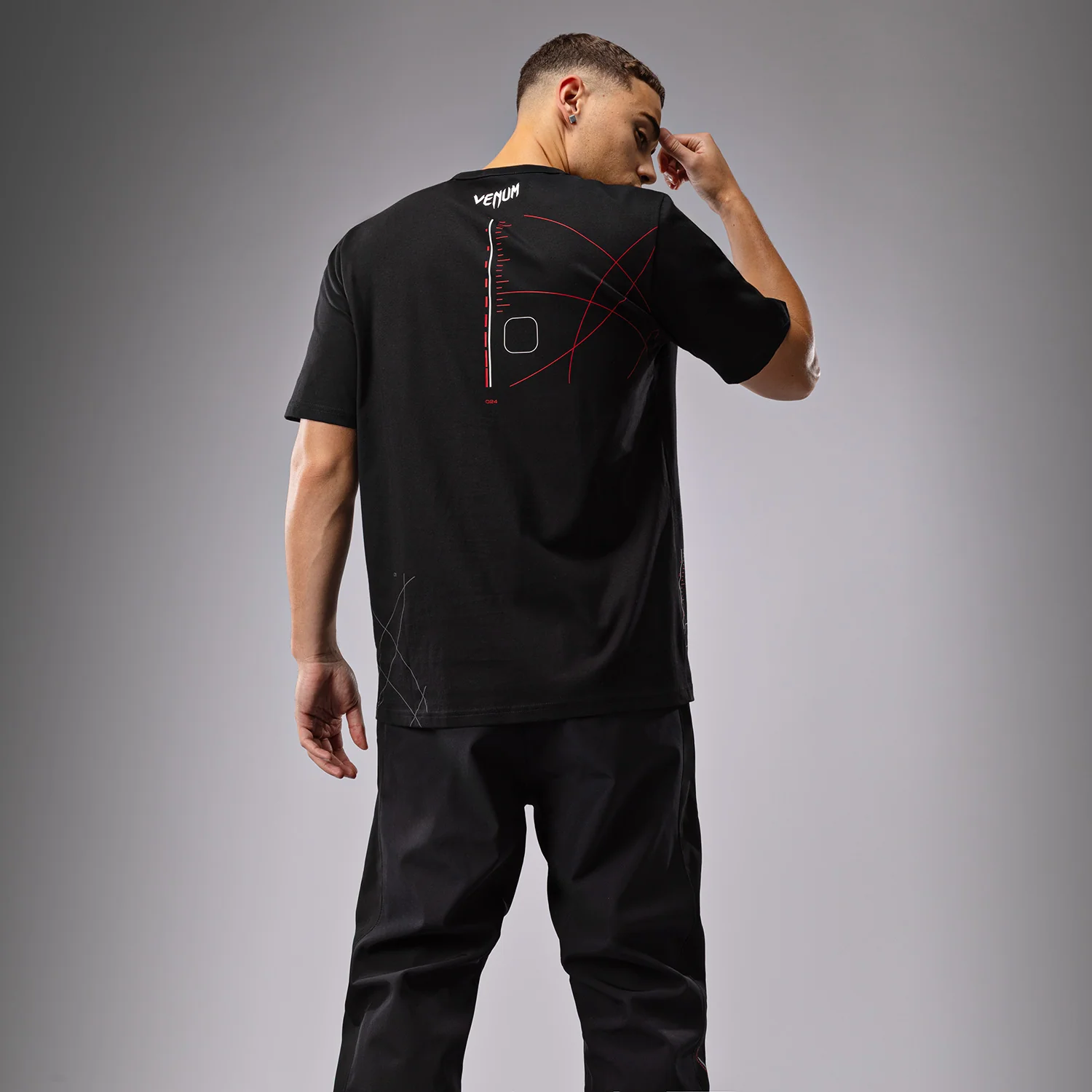 Venum Tactical XT T-Shirt - Black/Fire Red - Image 2