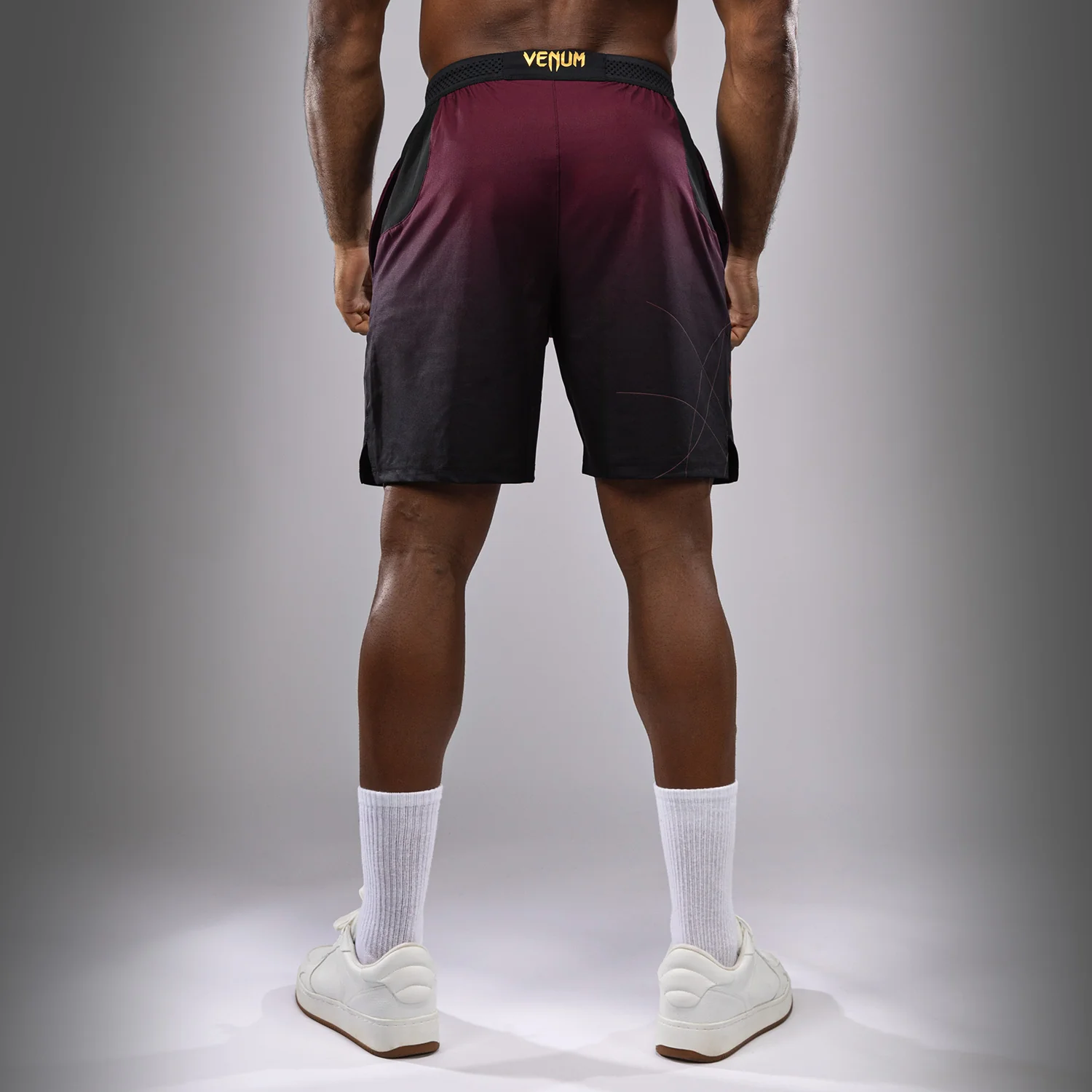 Venum Tactical XT Training Shorts - Black/Burgundy/Gold - Image 2