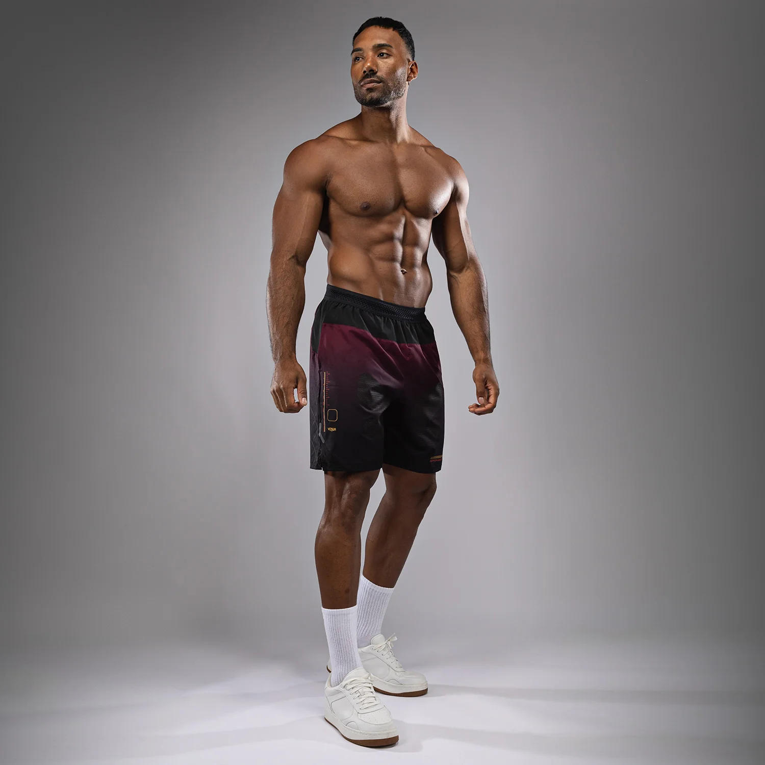 Venum Tactical XT Training Shorts - Black/Burgundy/Gold - Image 3