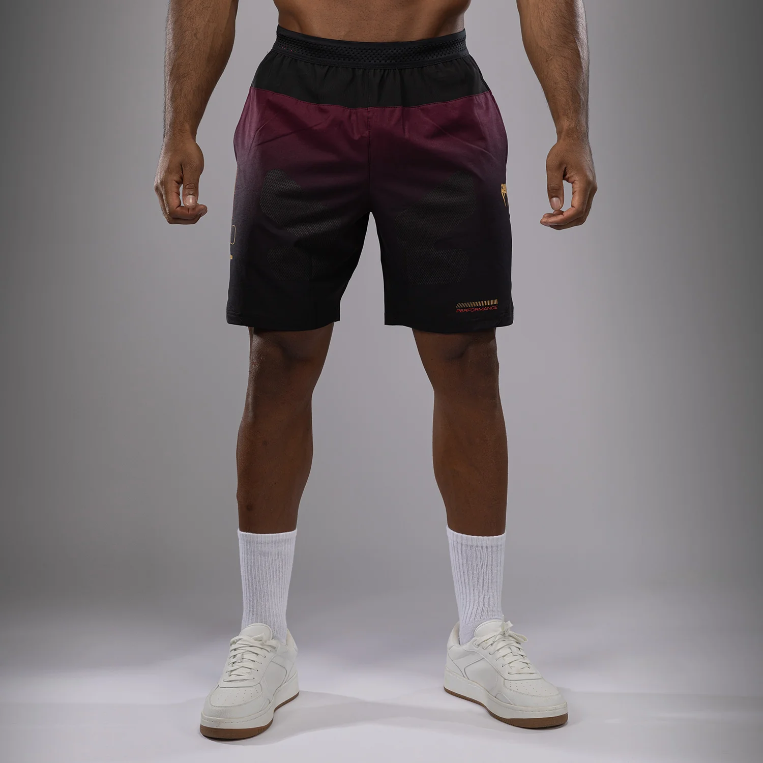 Venum Tactical XT Training Shorts - Black/Burgundy/Gold - Image 4