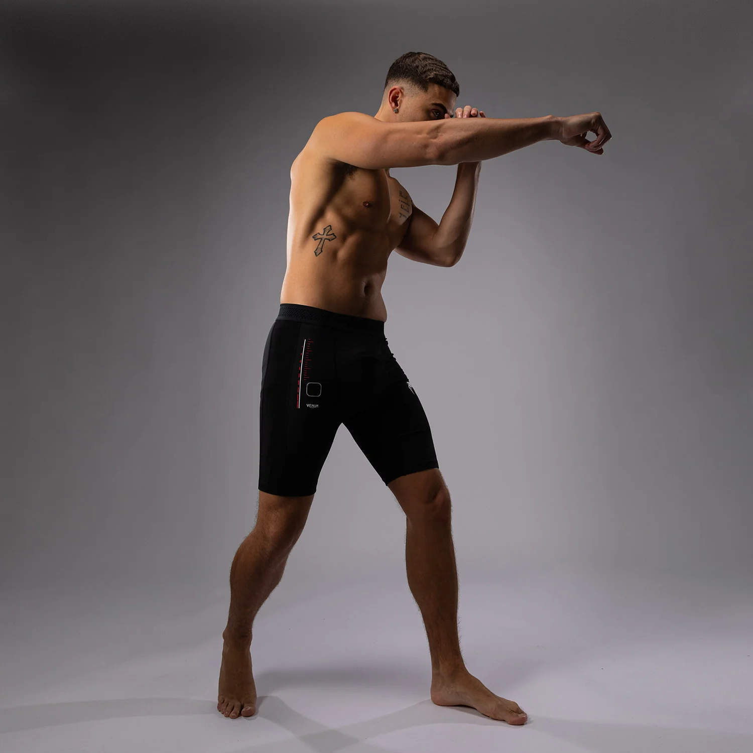 Venum Tactical XT Vale Tudo Shorts - Black/Fire Red - Image 3