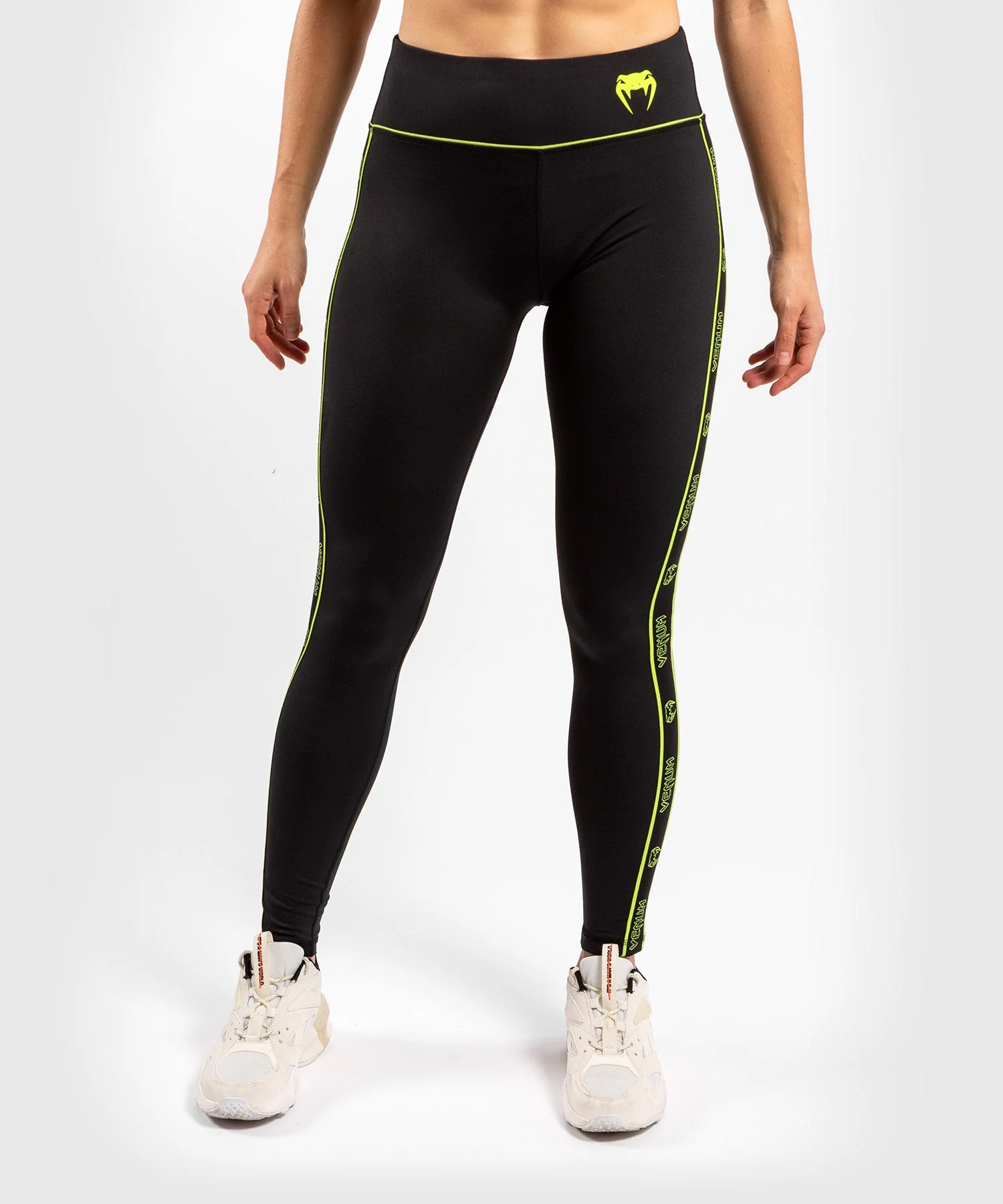 Venum Tecmo Leggings - For Women - Black/Neo Yellow - Image 3