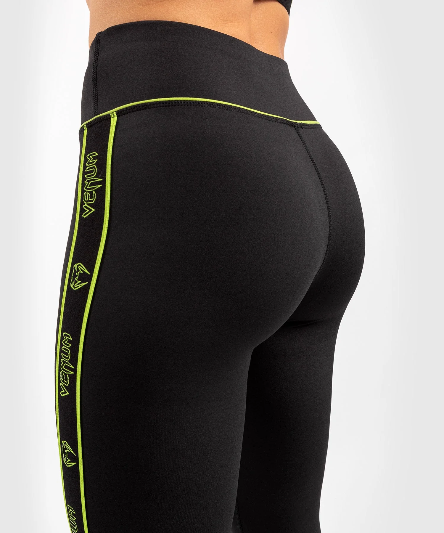 Venum Tecmo Leggings - For Women - Black/Neo Yellow - Image 6
