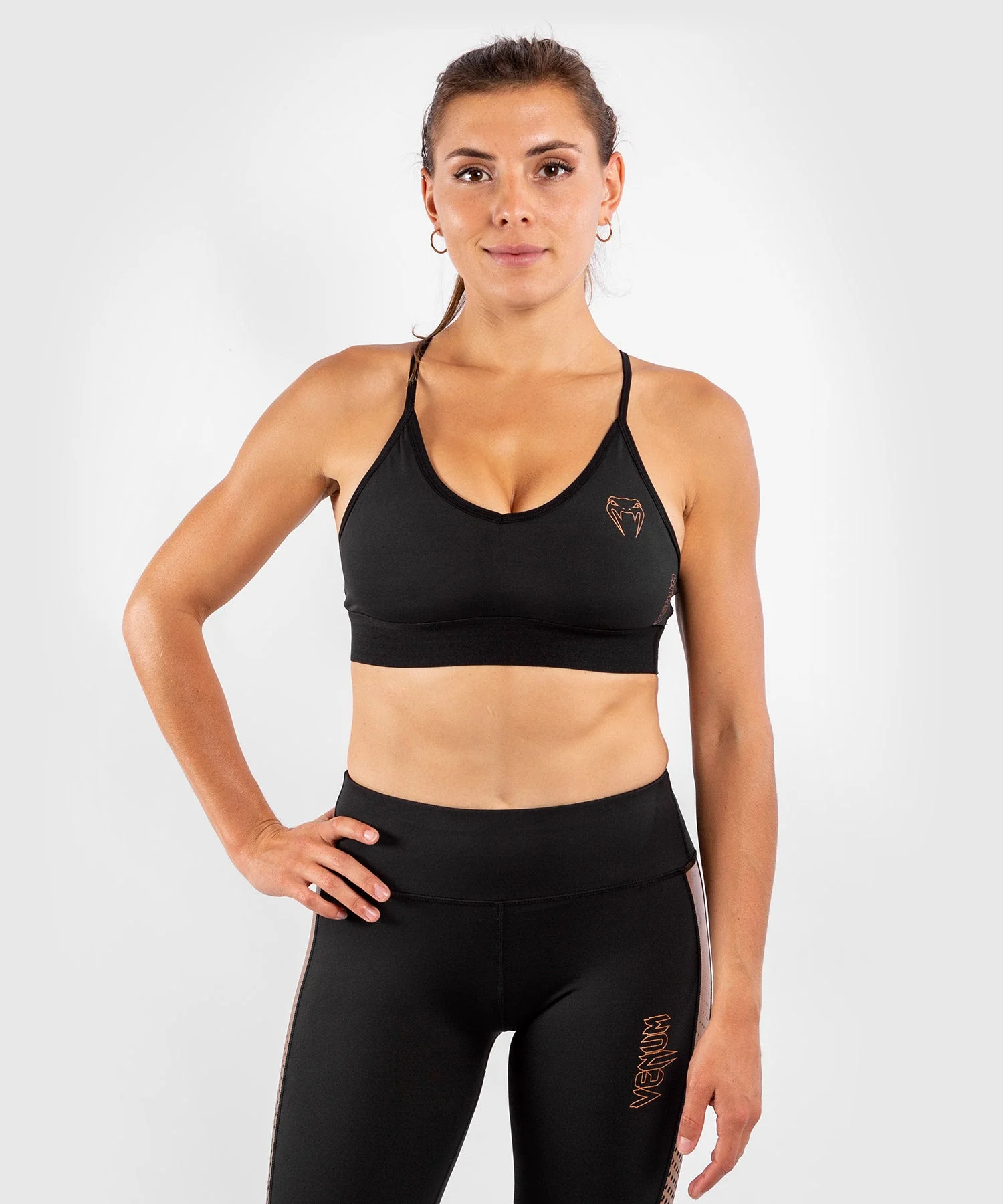 Venum Tecmo Sport Bra - For Women - Black/Bronze - Image 3