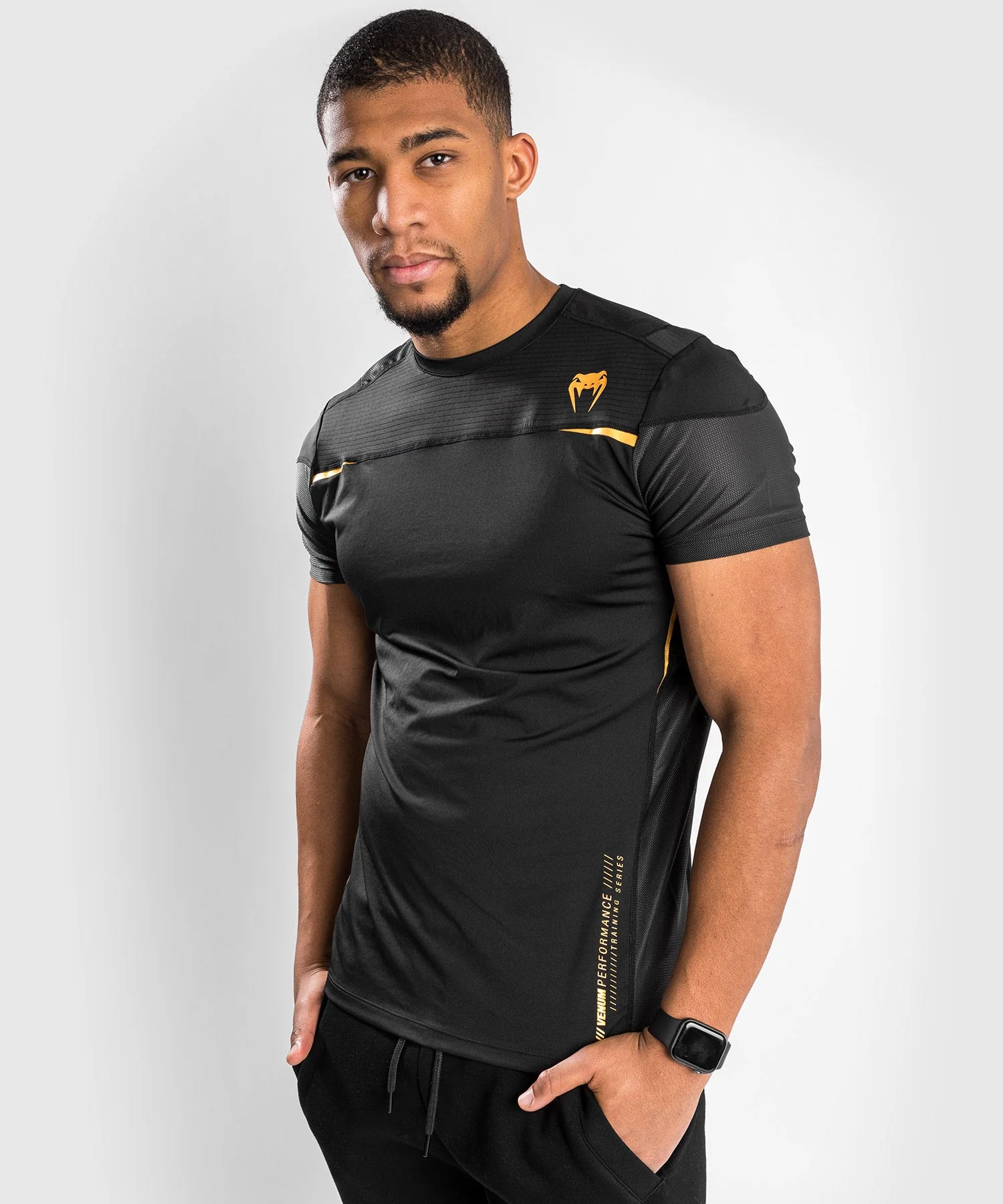 Venum Tempest 2.0 Dry tech T-shirt – Black/Gold - Image 3